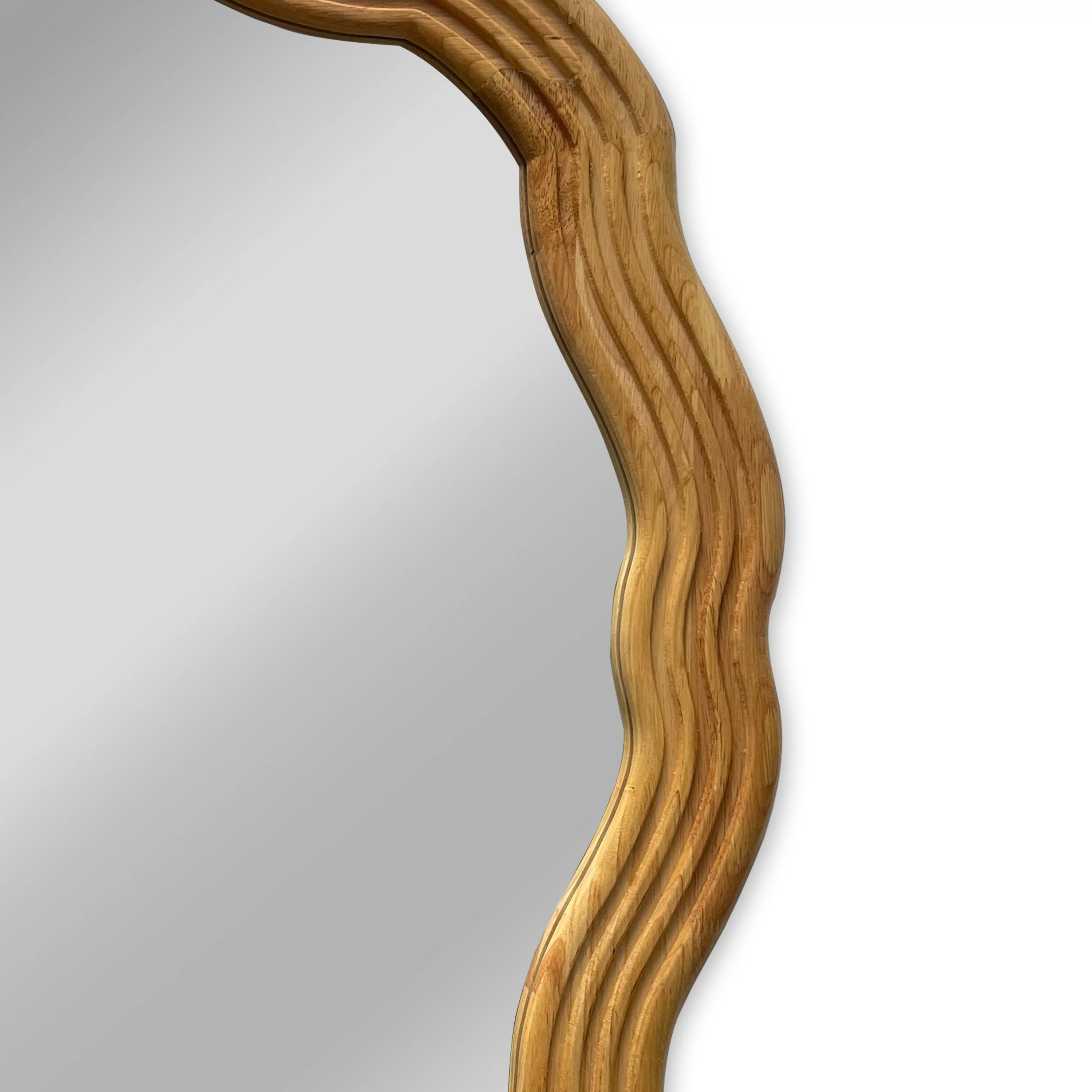 Radiance Goods Contemporary Maple Wood Finish Round Framed Wall Mirror 33