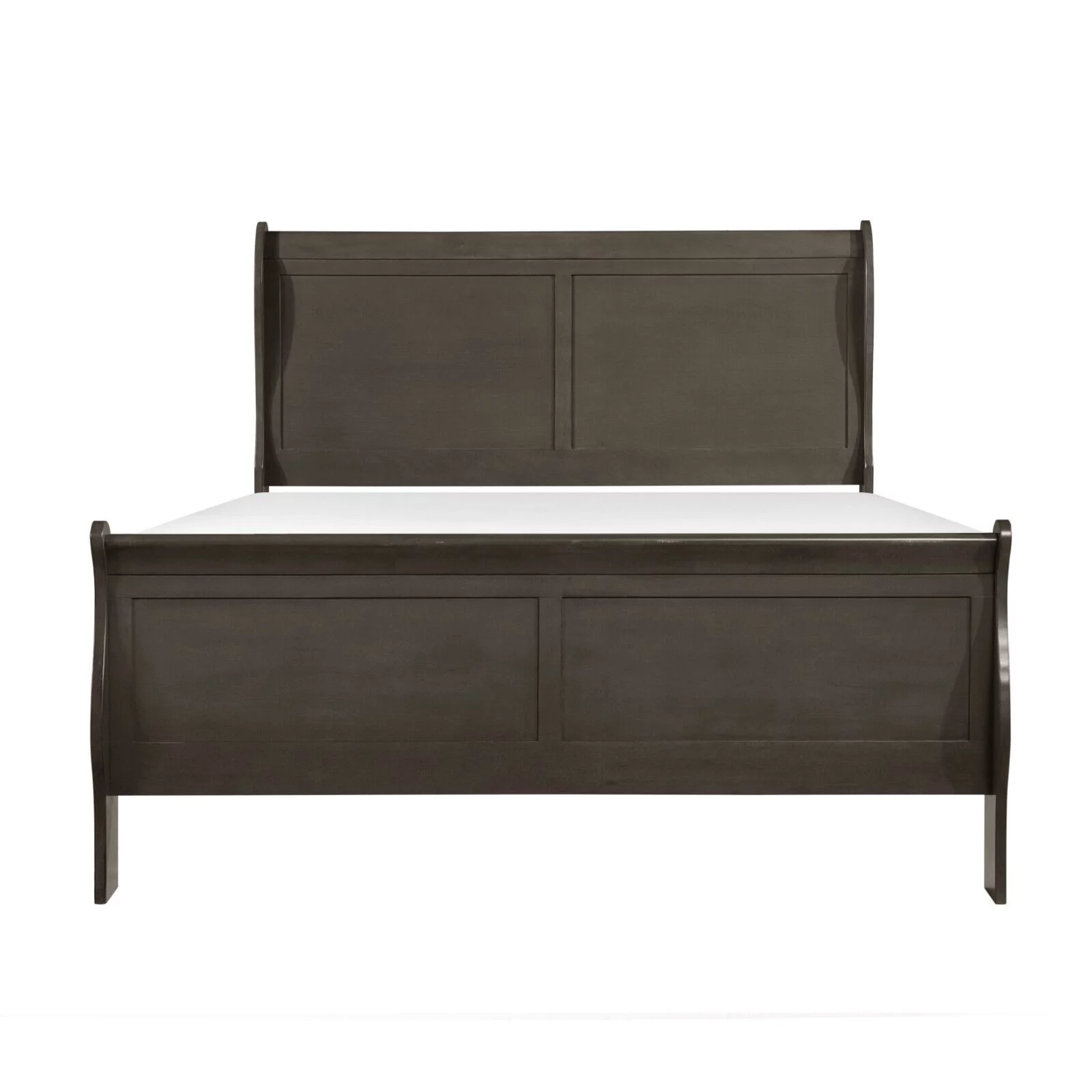 Classic Louis Philippe Styling 1pc California King Size Sleigh Bed Stained Gray Finish Traditional Bedroom Furniture