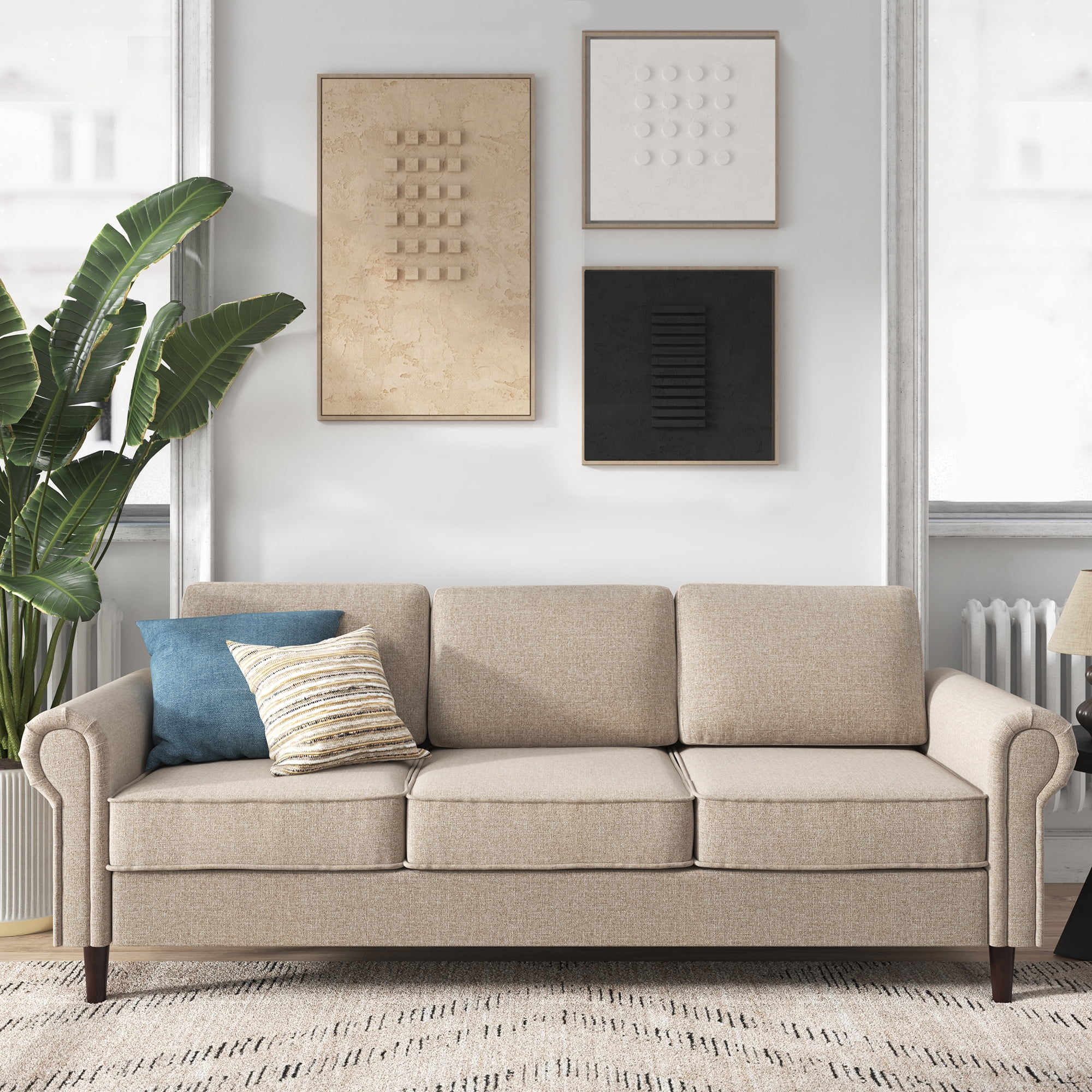 Zinus Madison Sofa Couch, Oatmeal Beige