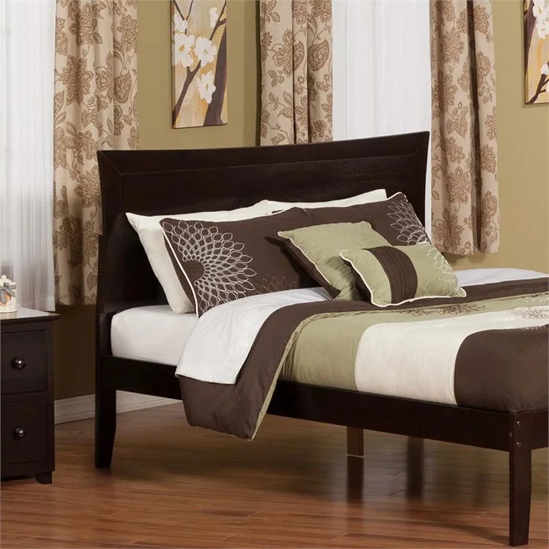 Leo & Lacey Modern Solid Hardwood King Panel Headboard in Espresso