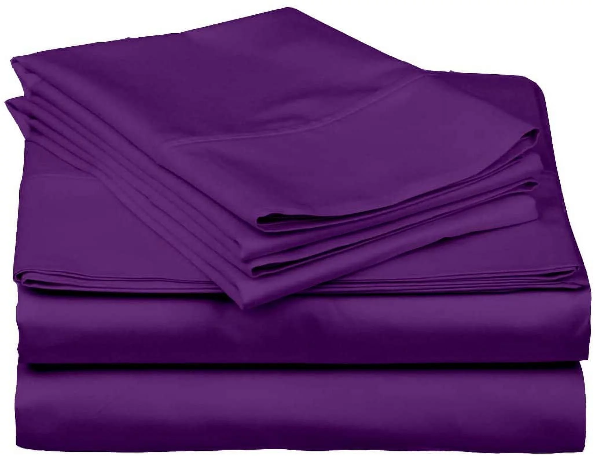800 Thread Count 4 Piece Quality Sheet Set 18 Inch DeepPocket 100% Egyptian Cotton Color Purple Solid Size King