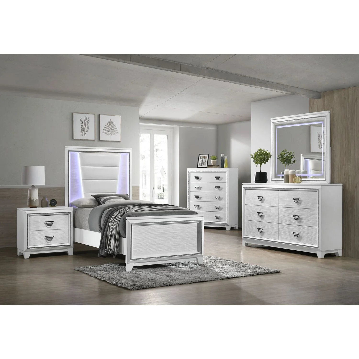 Picket House Furnishings Taunder Twin 3PC Bedroom Set in White