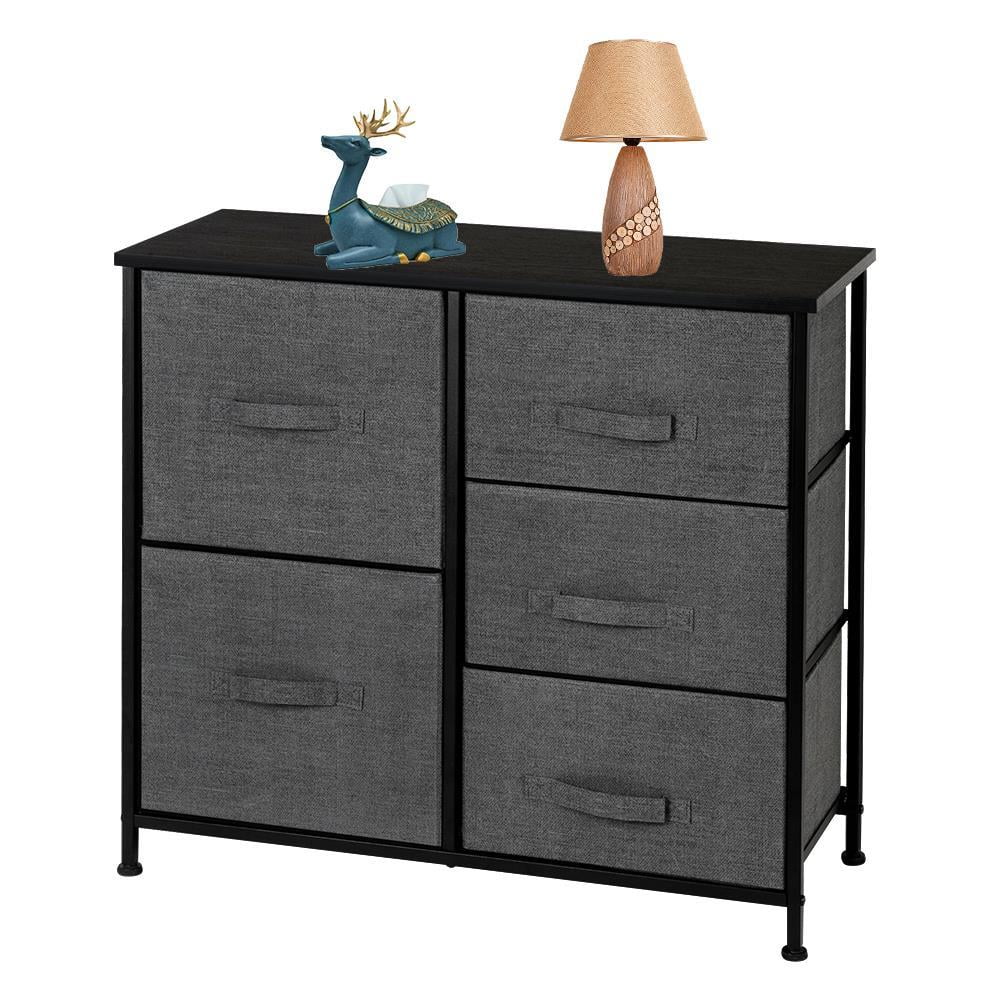 SalonMore Dresser Organizer, Chest of Drawers-5 Dresser for Bedroom w/Easy-Pull Fabric Bins for Bedroom, Hallway, Entryway and Closets