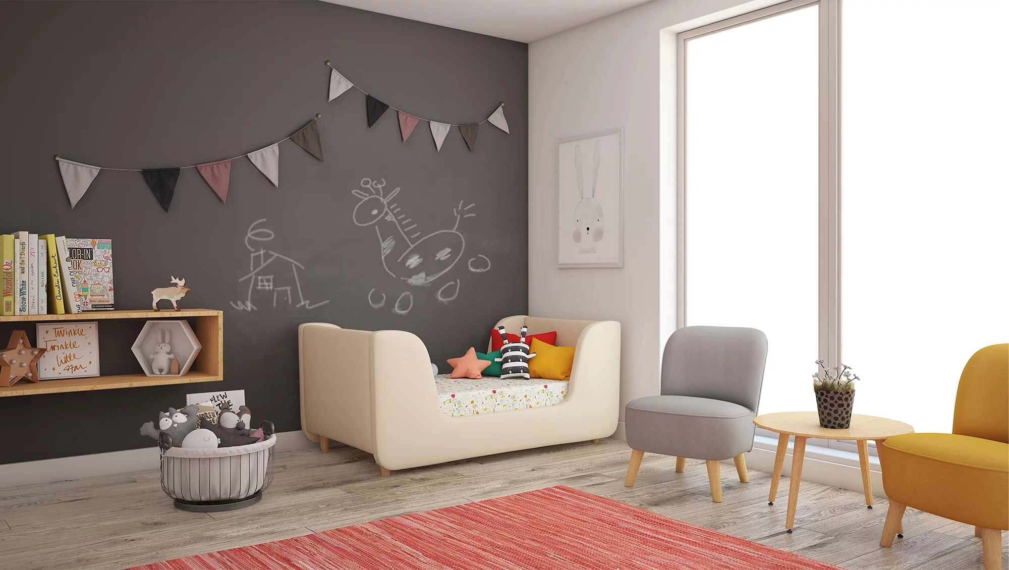 Second Story Home Bodhi Toddler Bed - Pink Cotton Candy