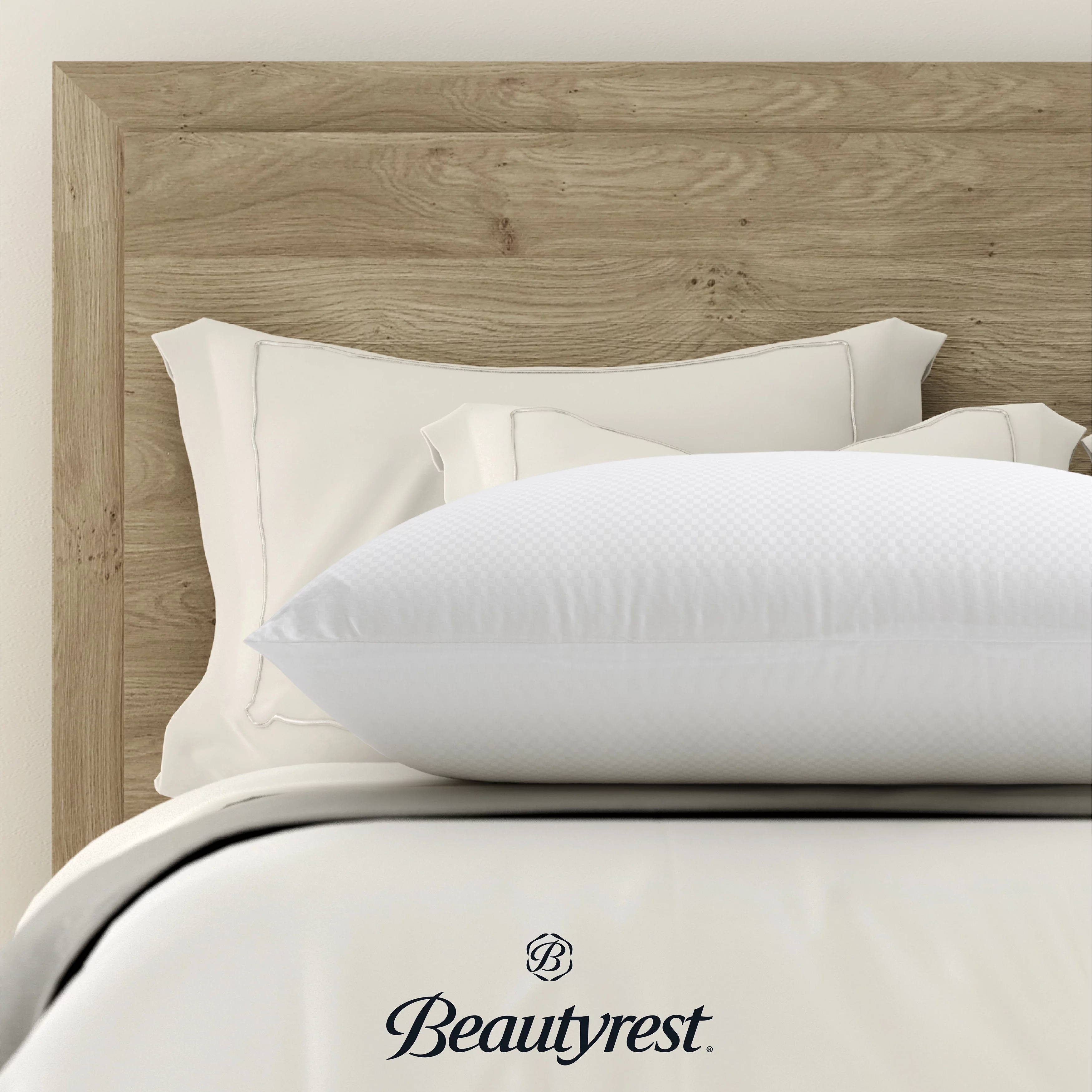 Beautyrest Latex Foam Bed Pillow with Removable Cover, Standard, Cotton