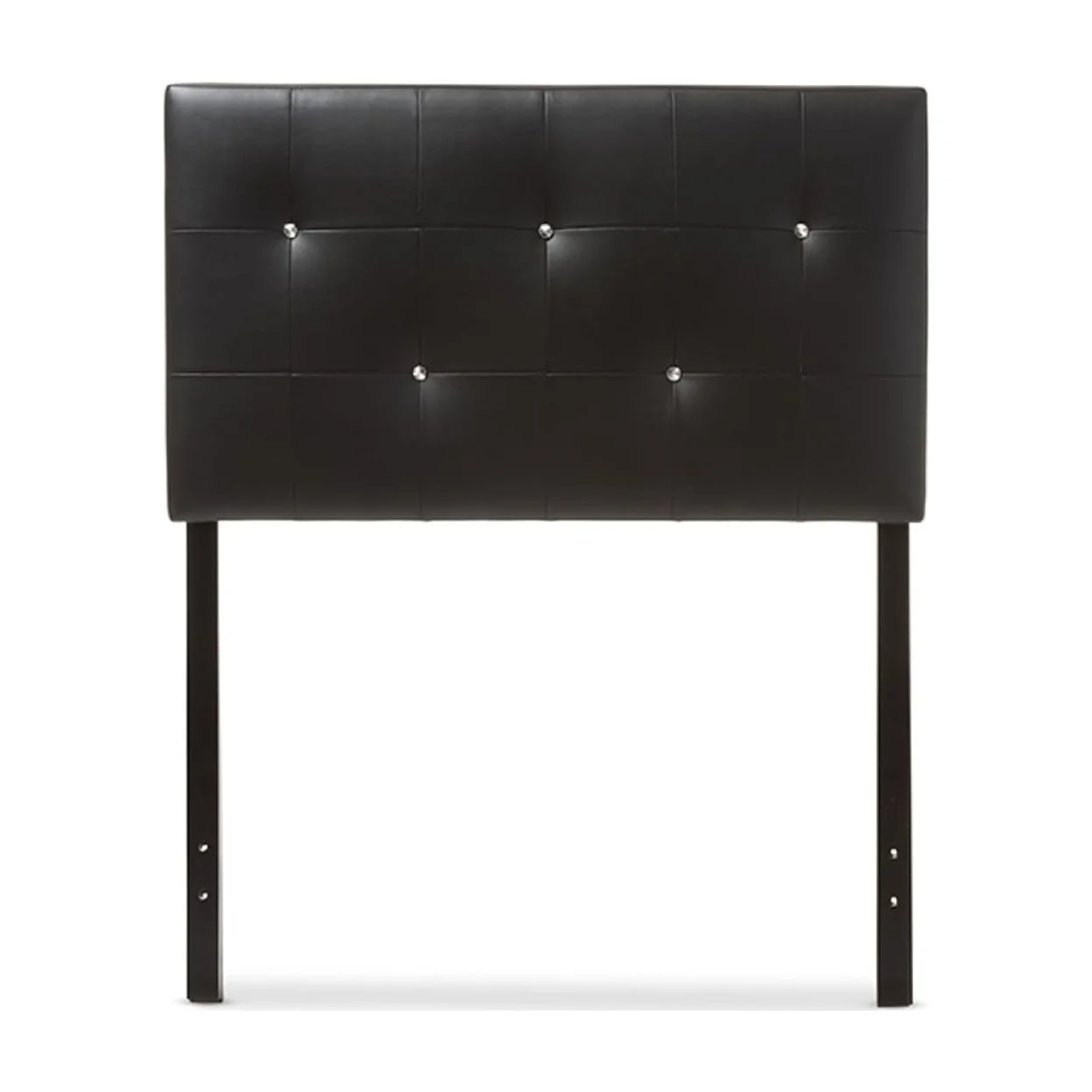 Baxton Studio Kirchem Modern and Contemporary Black Faux Leather Upholstered Twin Size Headboard,Wholesale Interiors