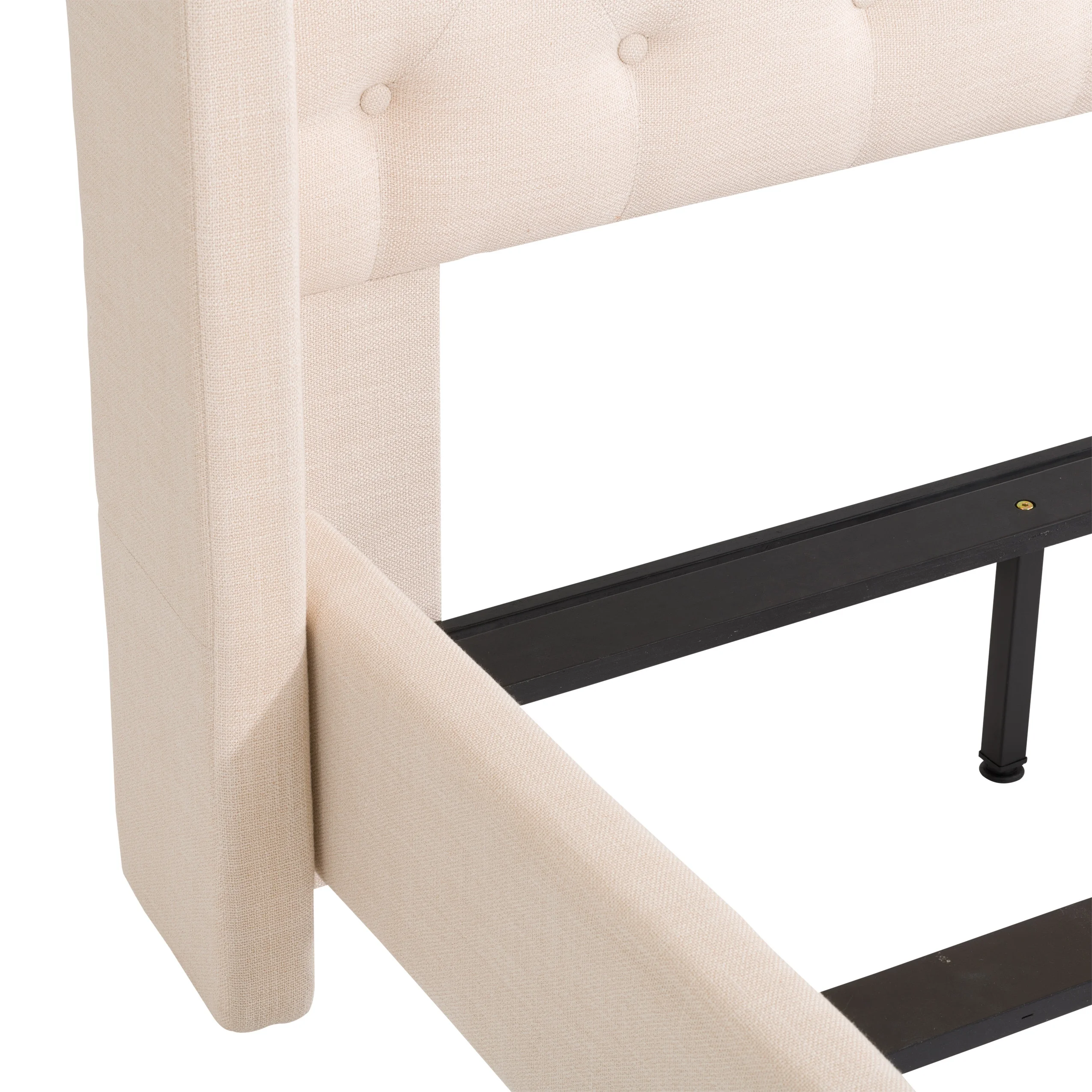 CorLiving Fairfield Tufted Fabric Bed with Wings, Twin/Single