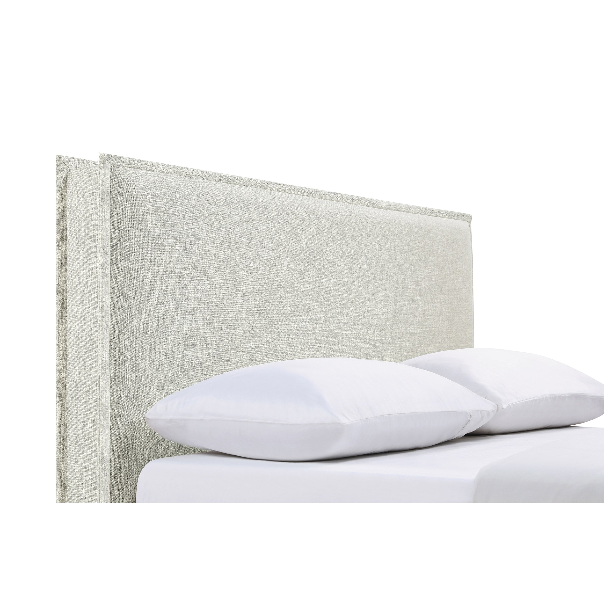 Gemma Sand Upholstered Headboard with Flange Details Twin