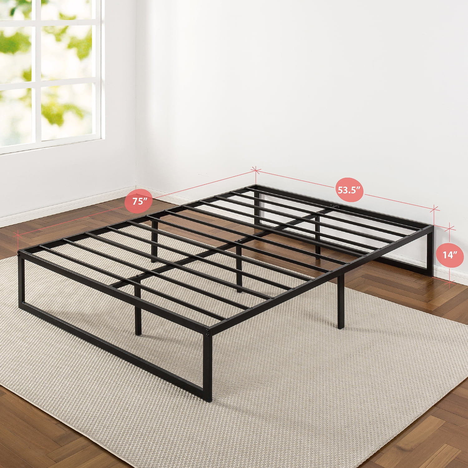 Zinus Abel 14” Metal Platform Bed Frame with Steel Slat Support  Full