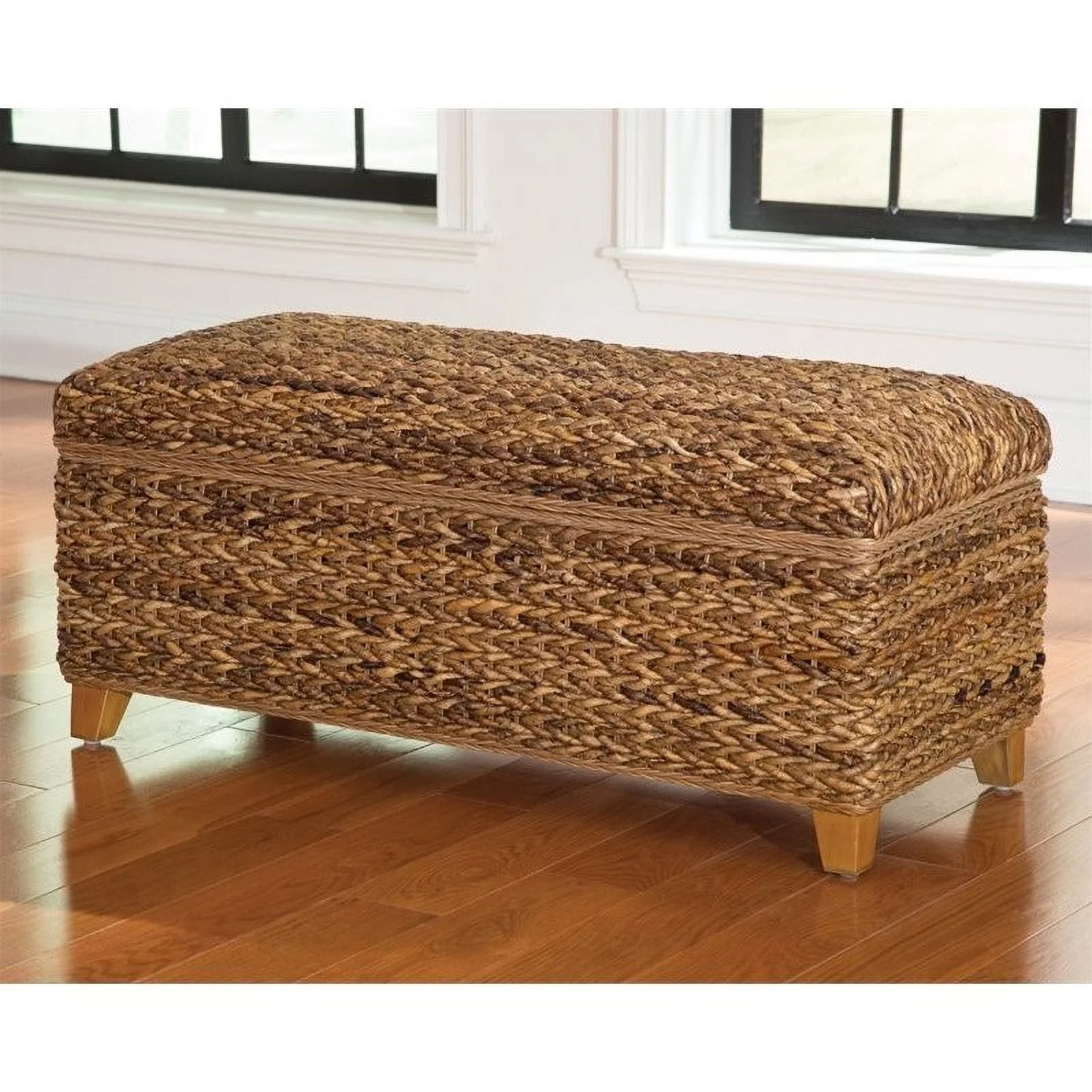 2 Piece Dresser and Trunk Bench Set in Natural Wood