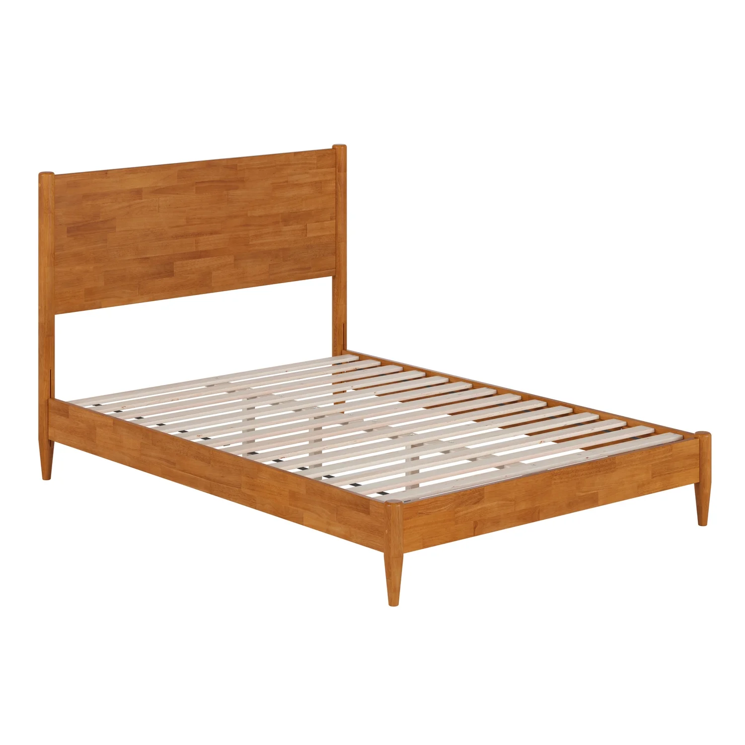 Pasadena Full Wood Low Profile Platform Bed in Light Toffee