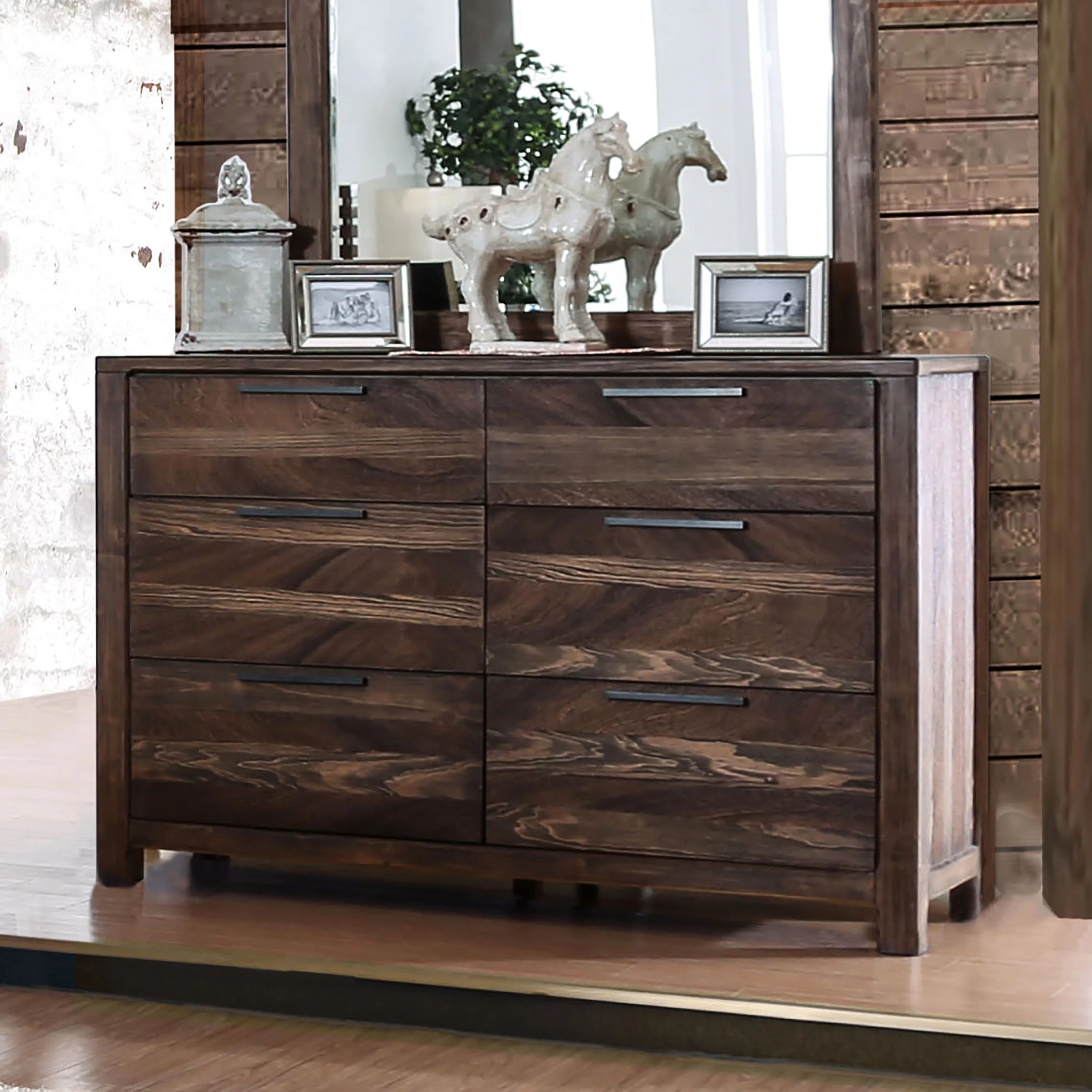 Furniture of America Tristan 6-Drawer Dresser, Rustic Natural Tone