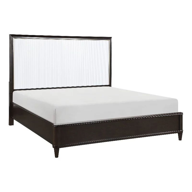 Lexicon Niles Wood Eastern King Bed in 2-Tone with Gold Trim (White & Cherry)