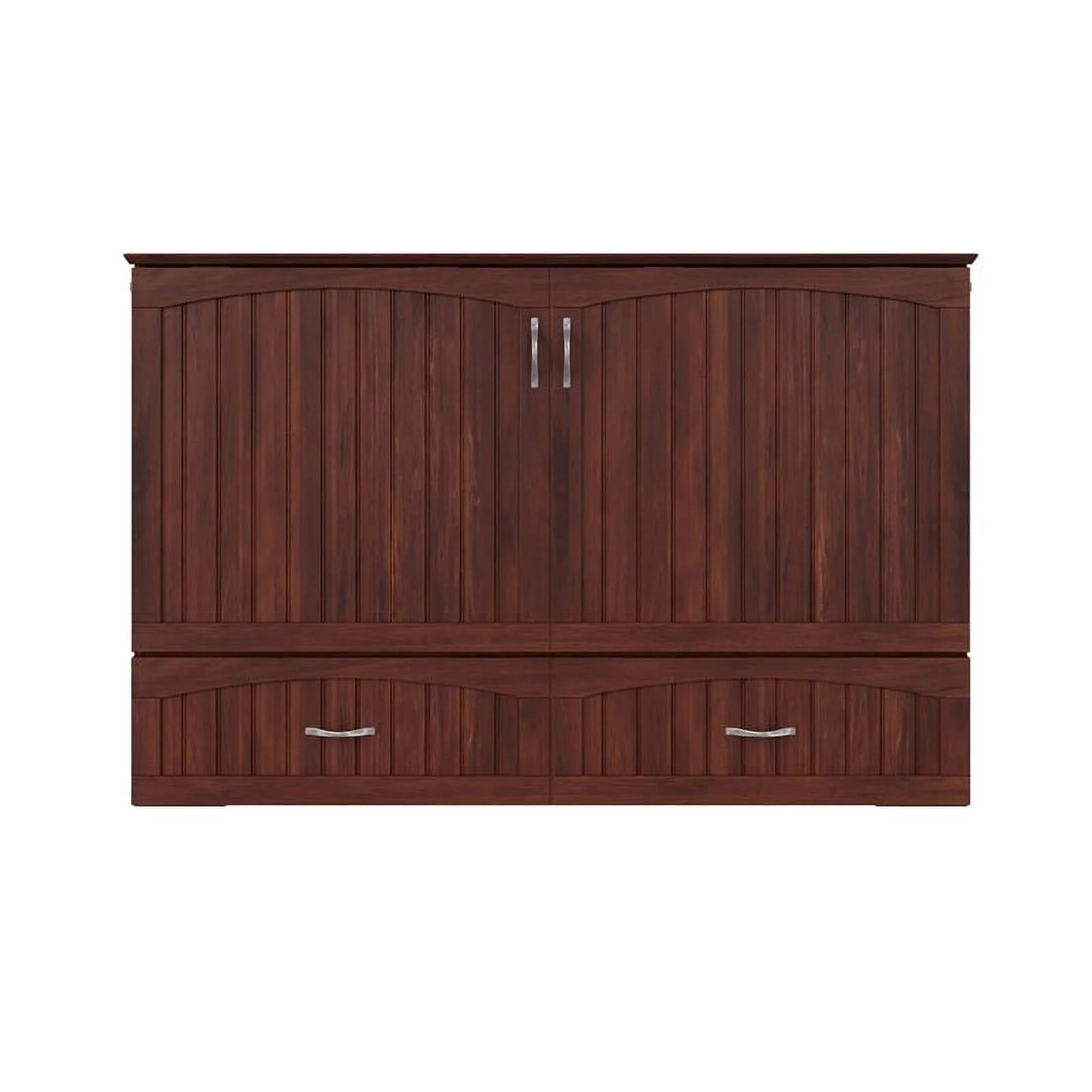 Bowery Hill Traditional Solid Wood Bed Chest with Mattress in Walnut