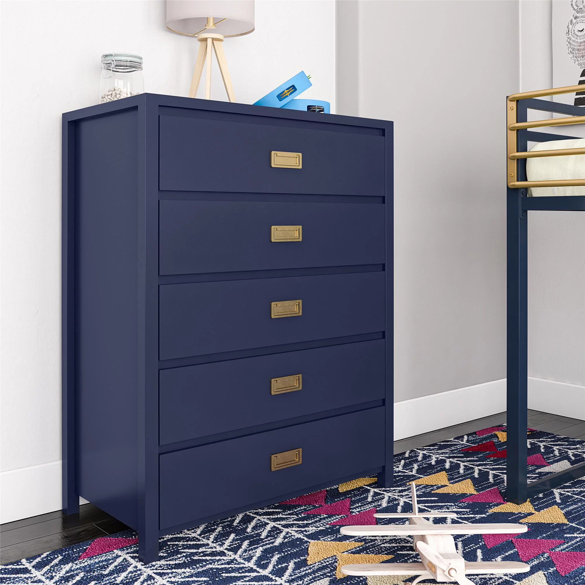Little Seeds Monarch Hill Haven 5 Drawer Navy Kidsâ Dresser