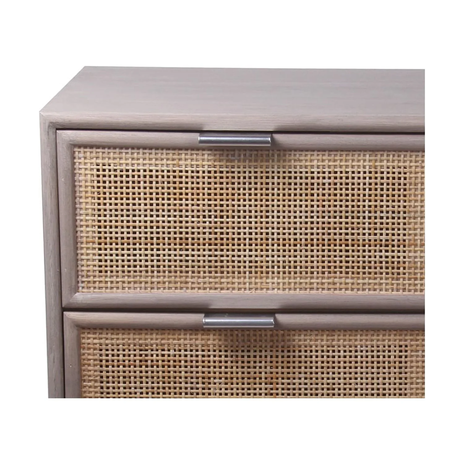 Benjara 3 Drawer Wooden Accent Chest with Mesh Pattern Front, Light Brown