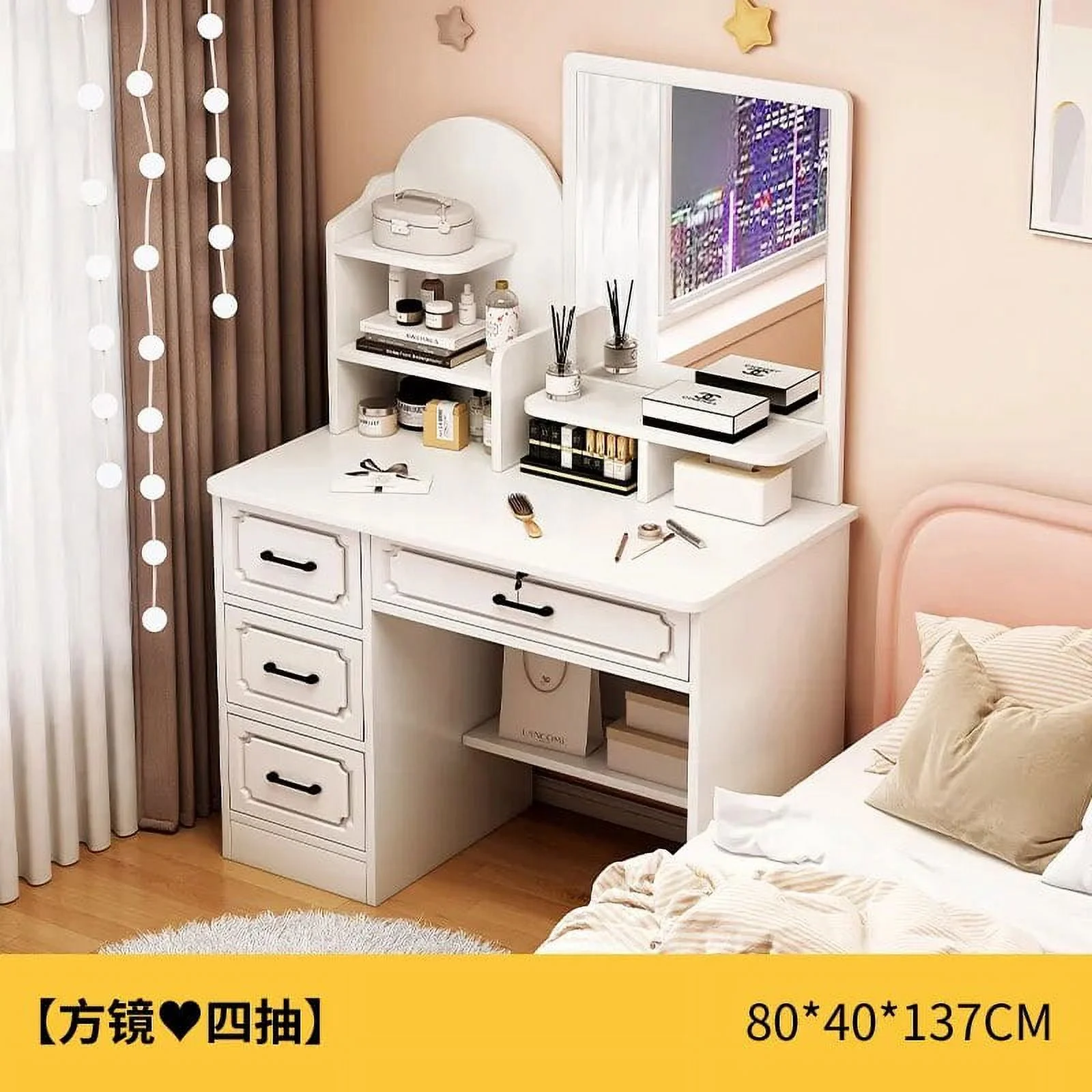 Luxury Drawer Dressing Table Toilet Chair Japanese Bedroom Dressing Table Mobile Cabinet Armarios Para Sala De Estar Accessories