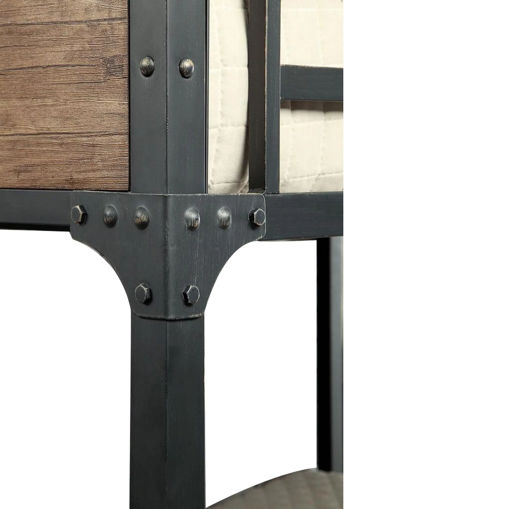 Wooden & Metal Frame Full/Full Size Bunk Bed, Black