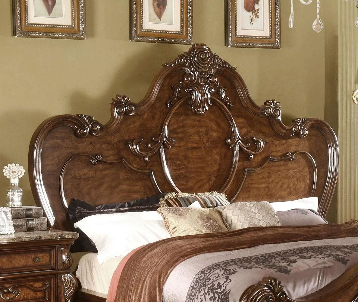 Traditional Cherry Finish Oak Queen Size Bed B7189 Mcferran