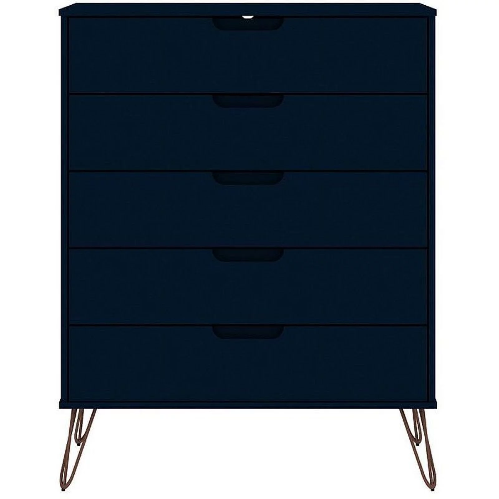 Pemberly Row 5-Drawer Contemporary Wood Dresser in Tatiana Midnight Blue