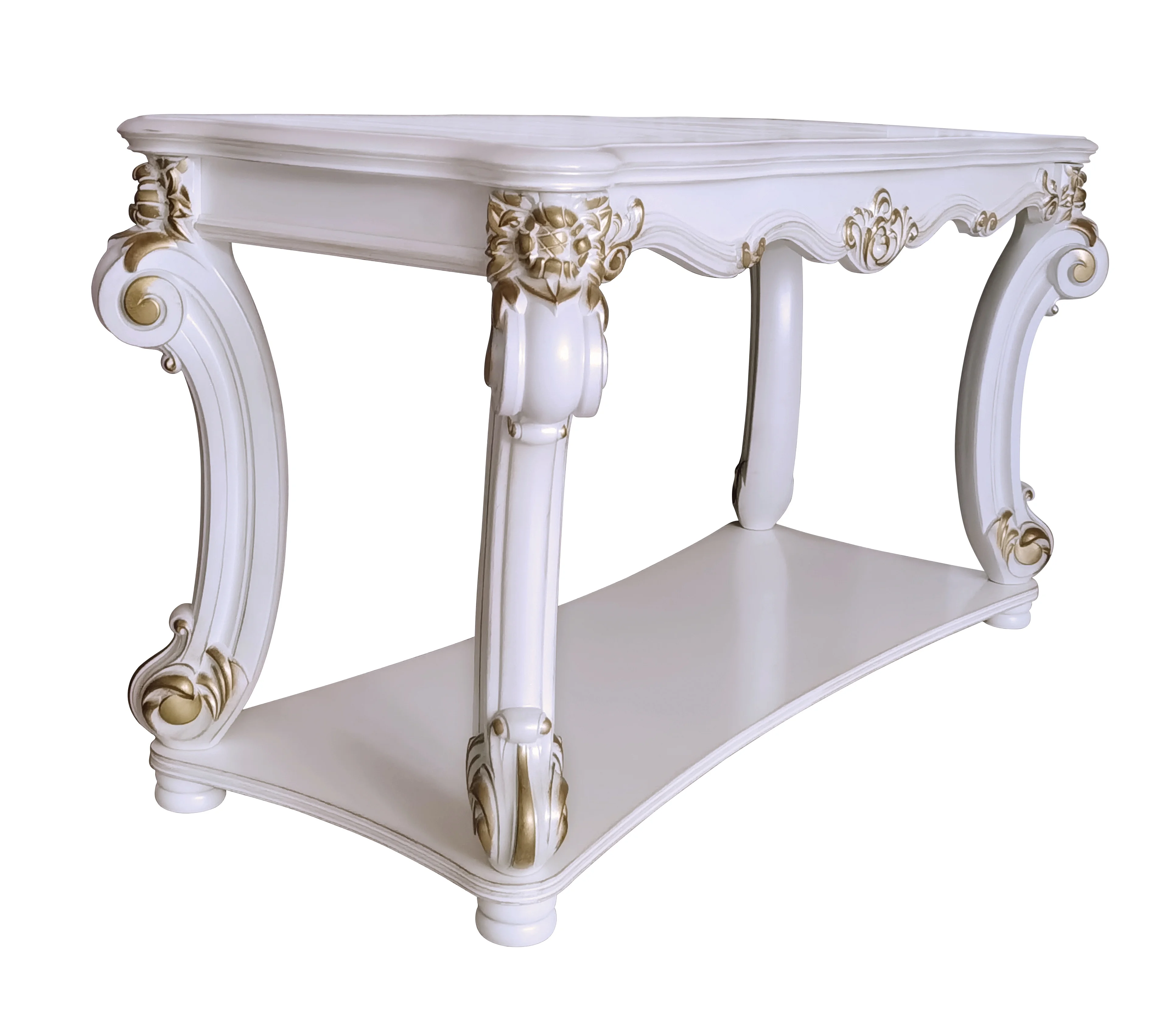 ACME Vendome Sofa Table, Antique Pearl Finish