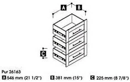 22W 3 Drawer Set For  25W Shelving Unit In Chocolate
