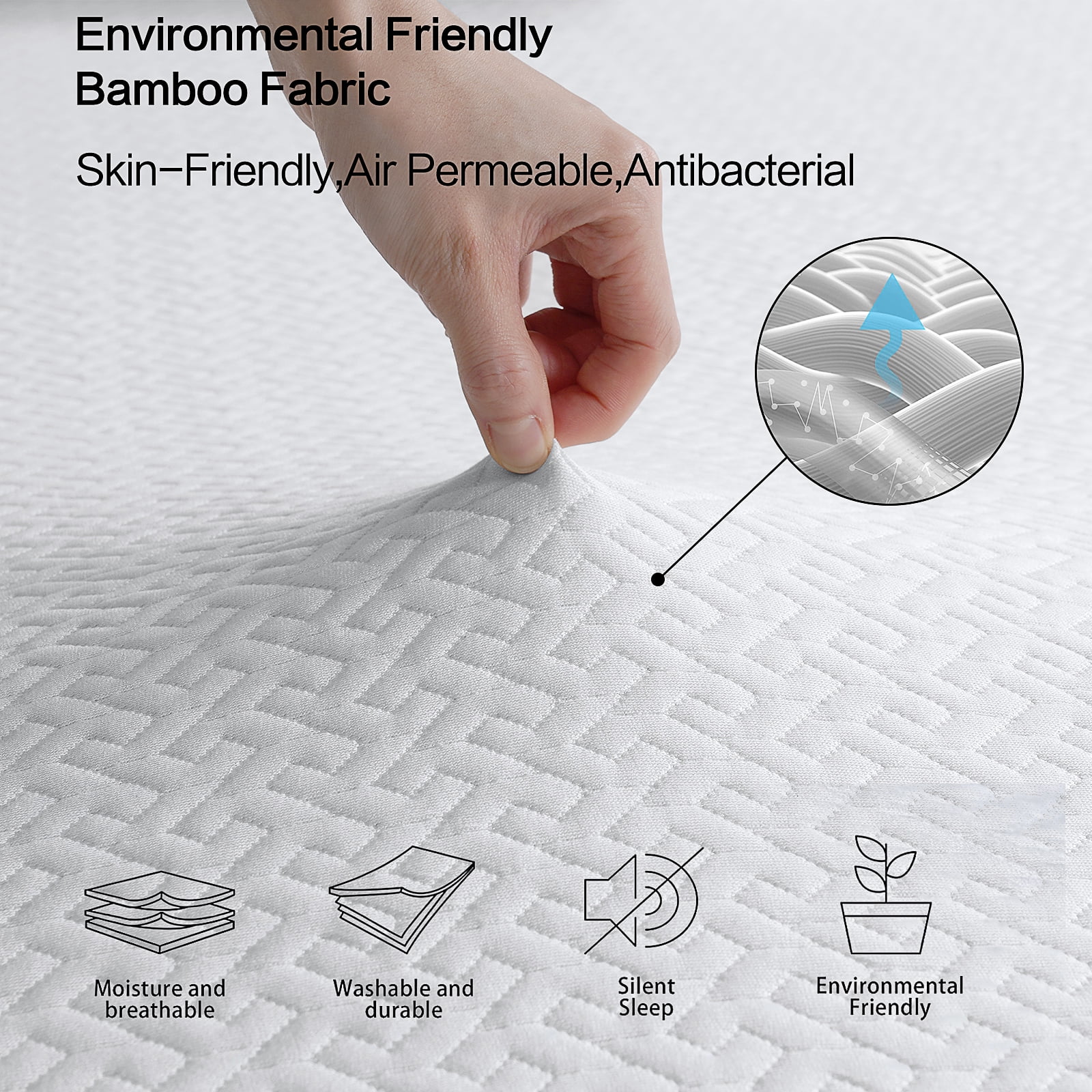 3 Inch Memory Foam Mattress Topper Queen Size Pressure Relief Cooling Mattress Topper for Back Pain