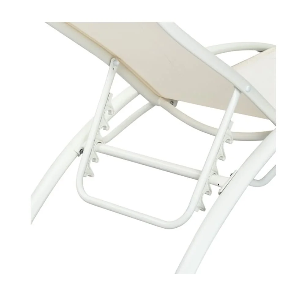 Ainfox Adjustable Outdoor Chaise Lounge (Set of 2) White