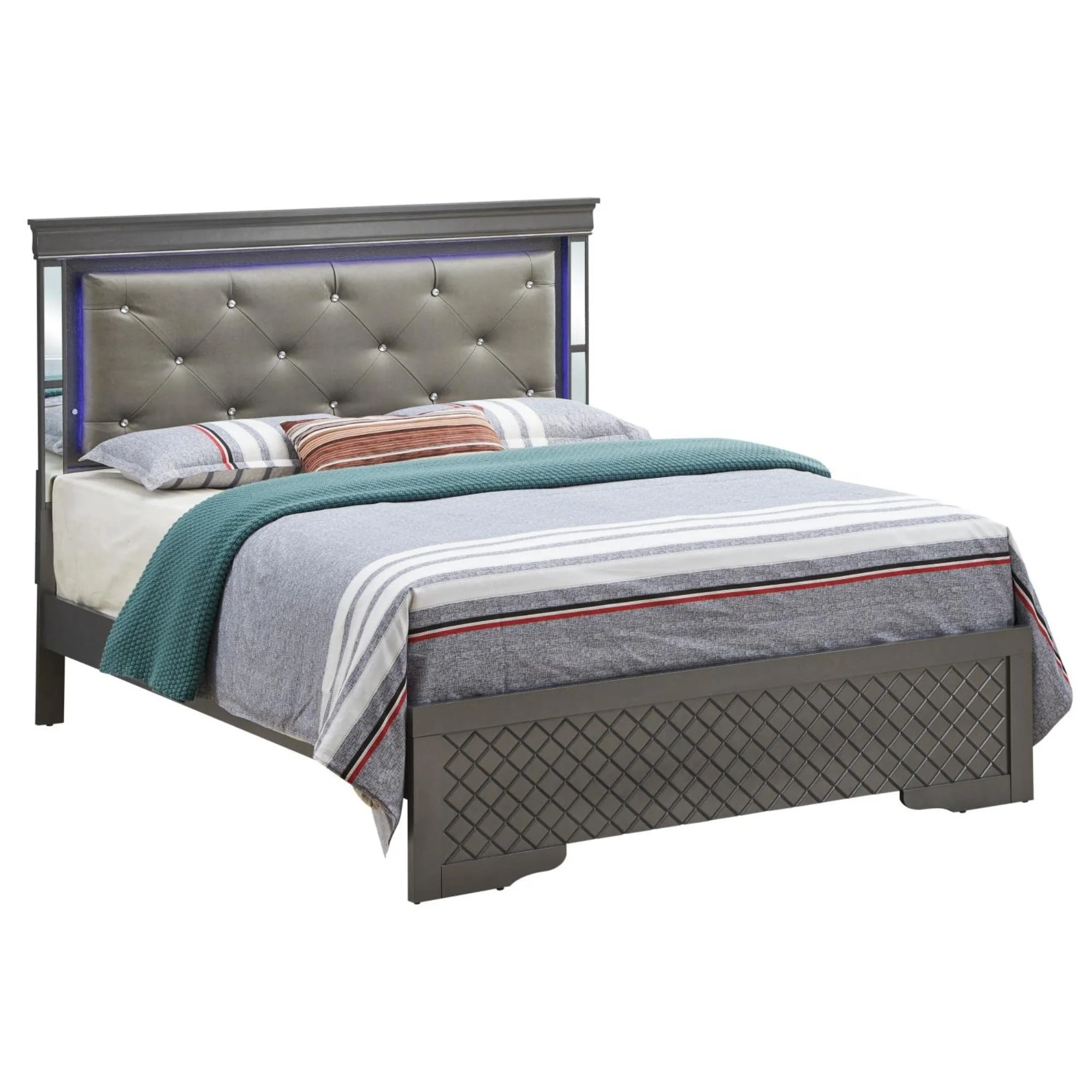 Glory Furniture Verona Queen Size Bed in Charcoal