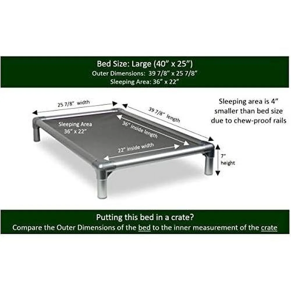 Chewproof Crate Bed - Silver Aluminum - 40