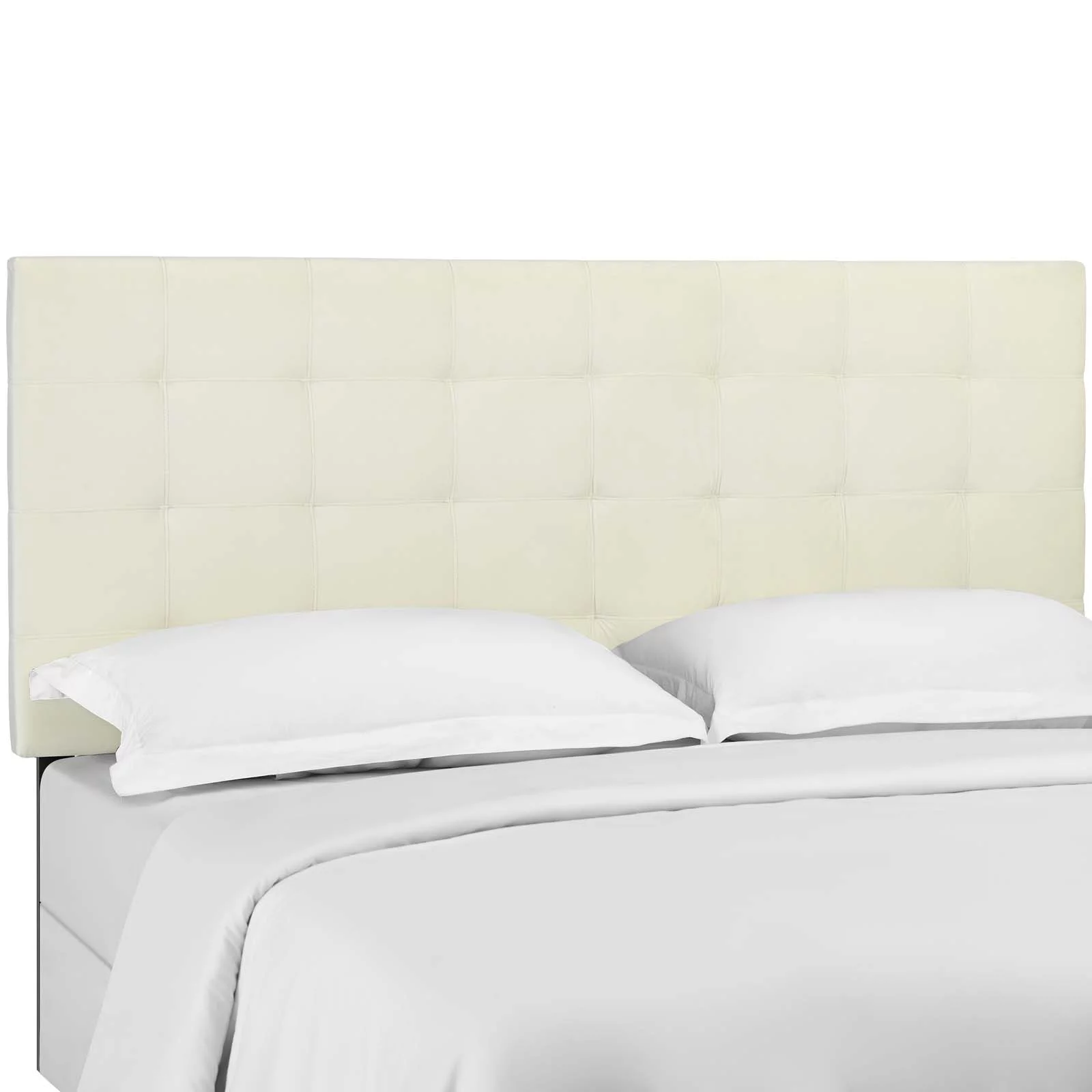 Modway Paisley Tufted Full / Queen Upholstered Performance Velvet Headboard in Ivory