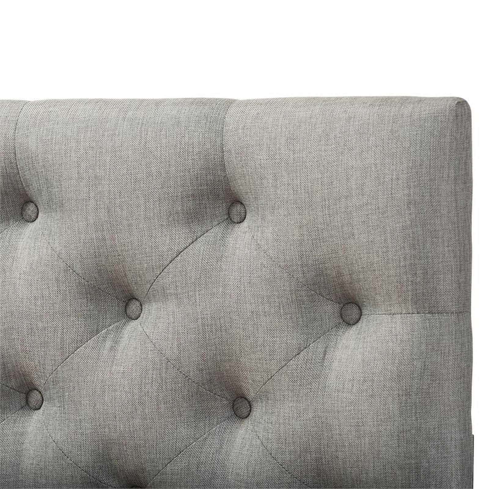 Pemberly Row Tufted Full Panel Headboard in Gray