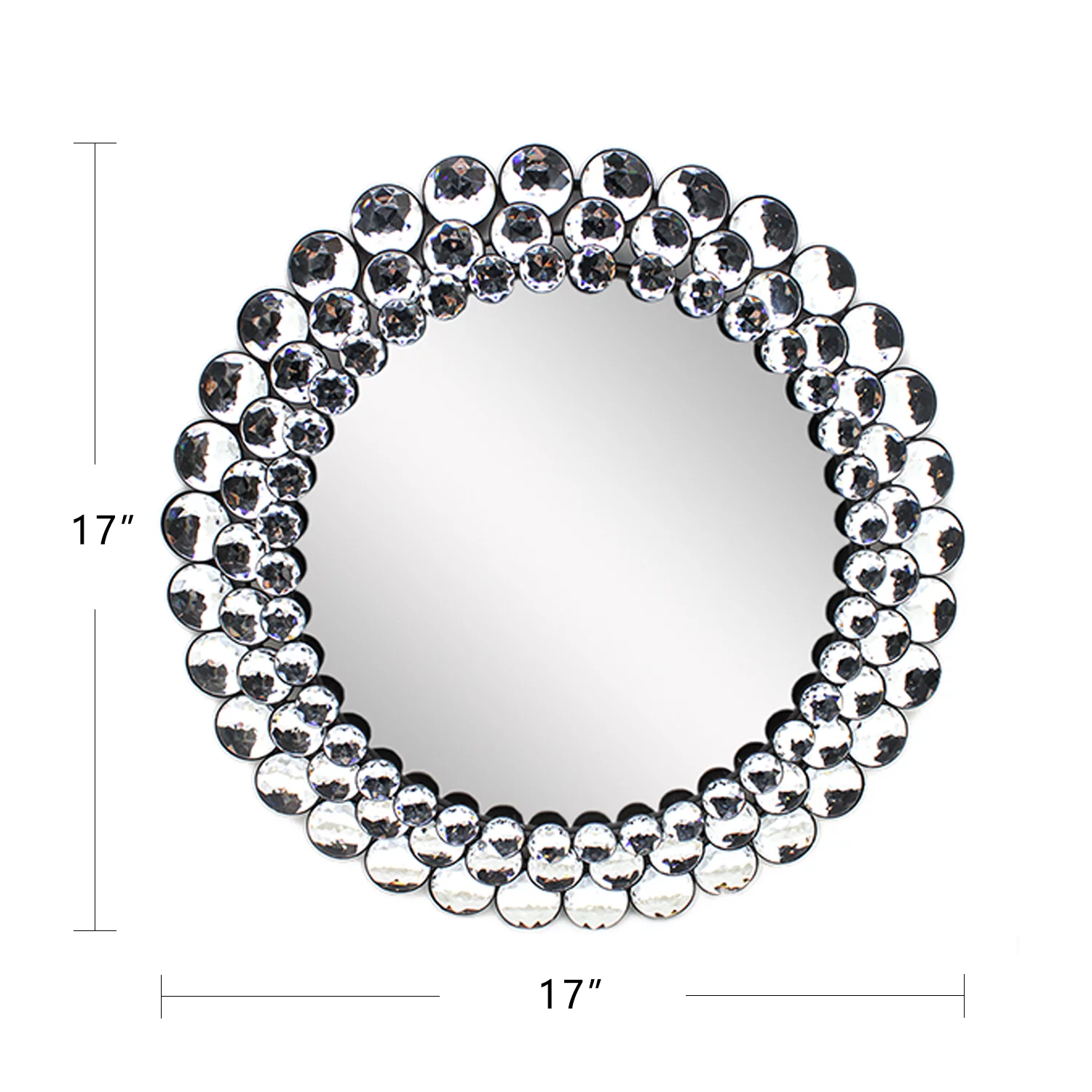 Wall Mirror Silver Round Mirrors for Wall Decor,17
