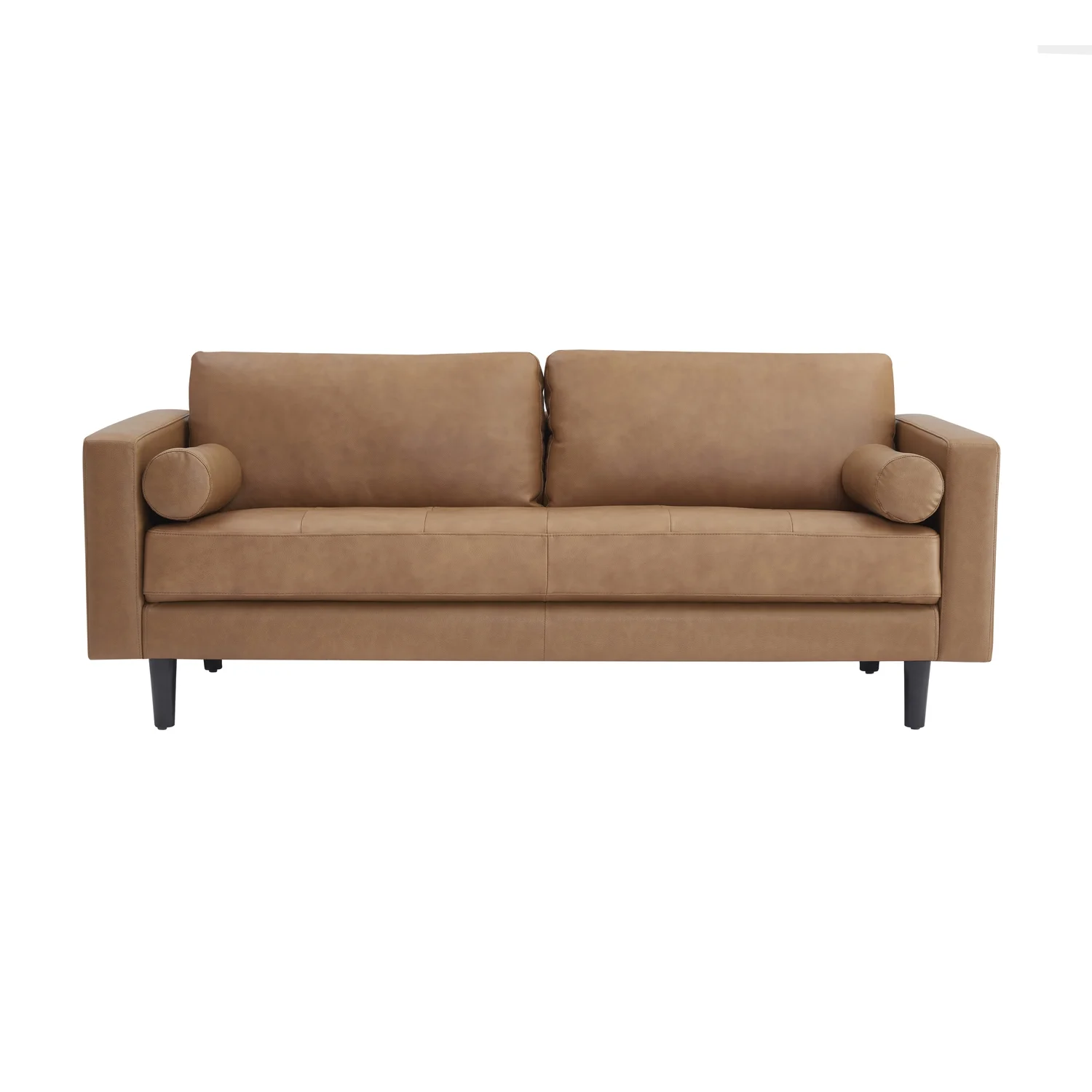 Home Imports Emporium Top Grain Genuine Mid-Century Leather Sofa Tan