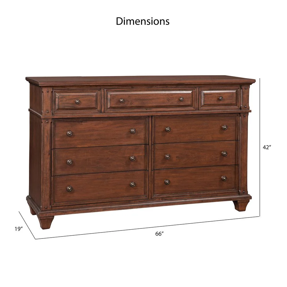 American Woodcrafters Sedona Cherry Finished Wood 9-drawer Dresser