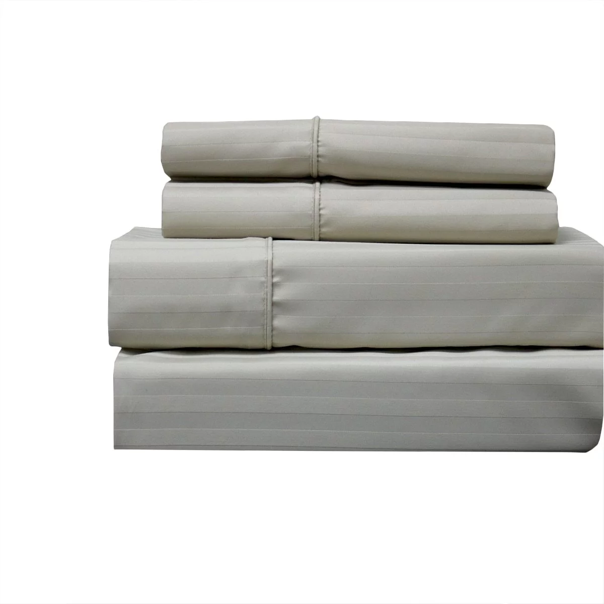 22-inch Super Deep Pocket Bed Sheets Wrinkle Free Cotton 650TC Damask Striped - California King - Linen
