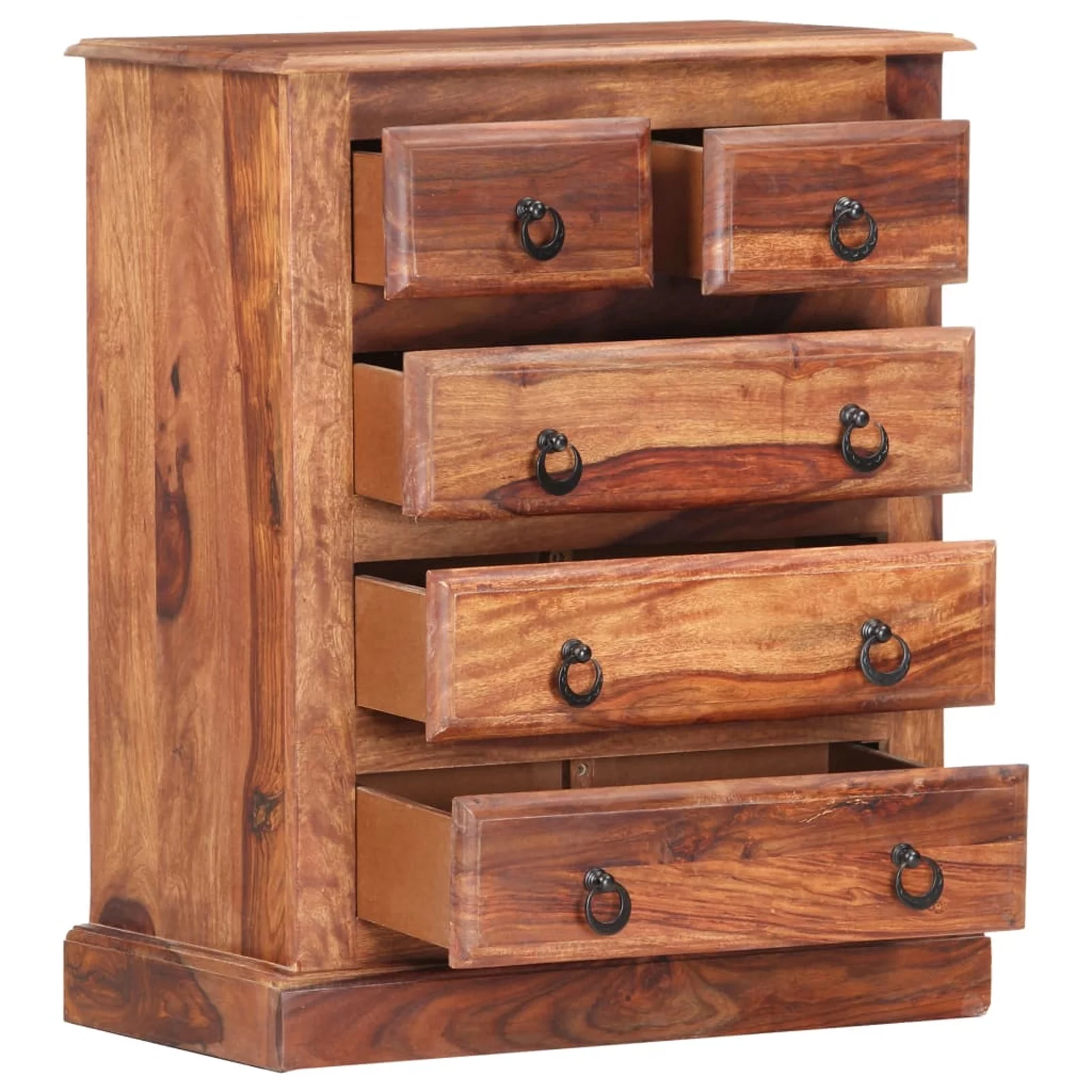 Anself Drawer Cabinet Sheesham Wood Storage Cabinet Sofa End Side Table Wooden Dresser for Living Room, Bedroom, Home Furniture 23.6 x 13.8 x 29.5 Inches (L x W x H)