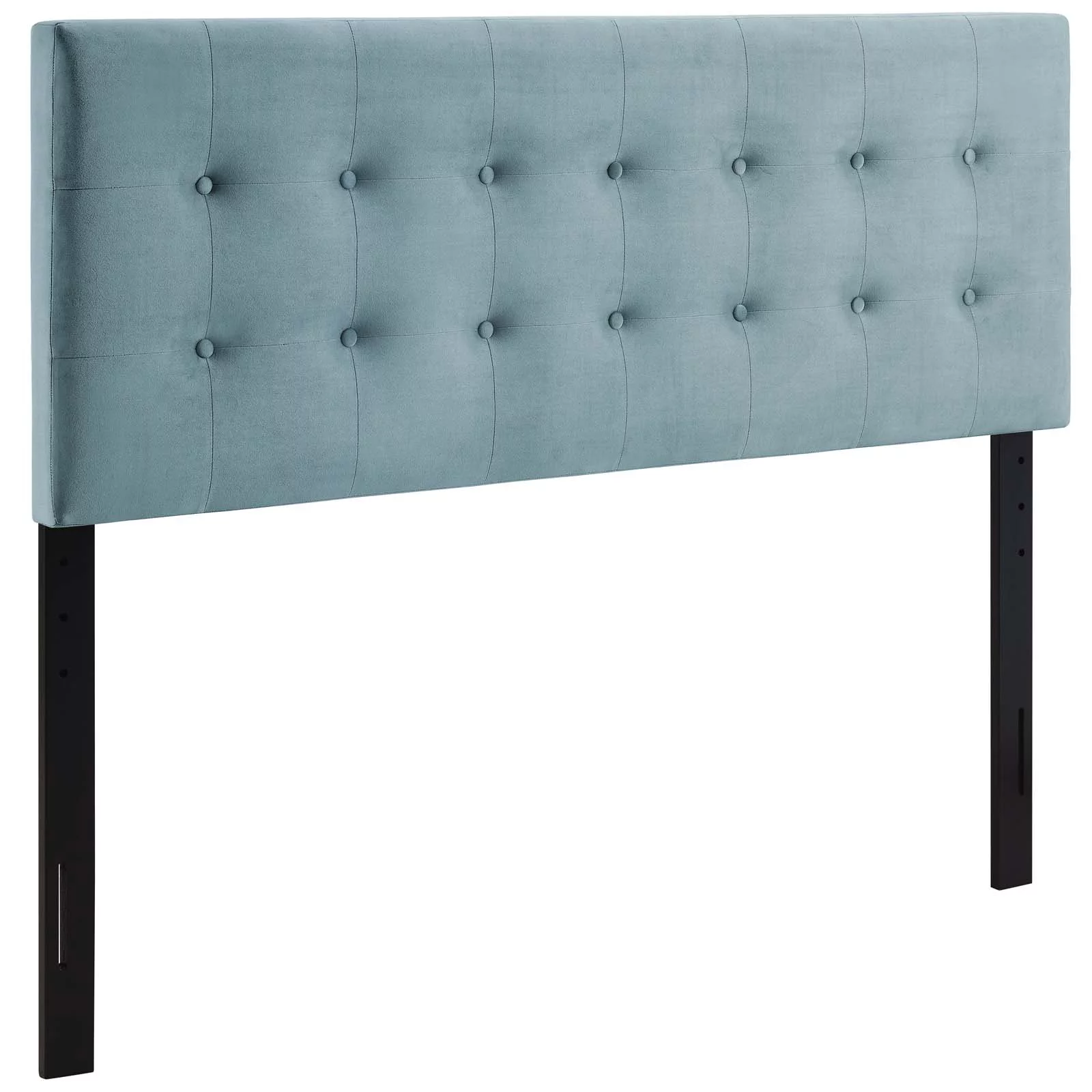 Modway Emily Queen Biscuit Tufted Performance Velvet Headboard in Light Blue