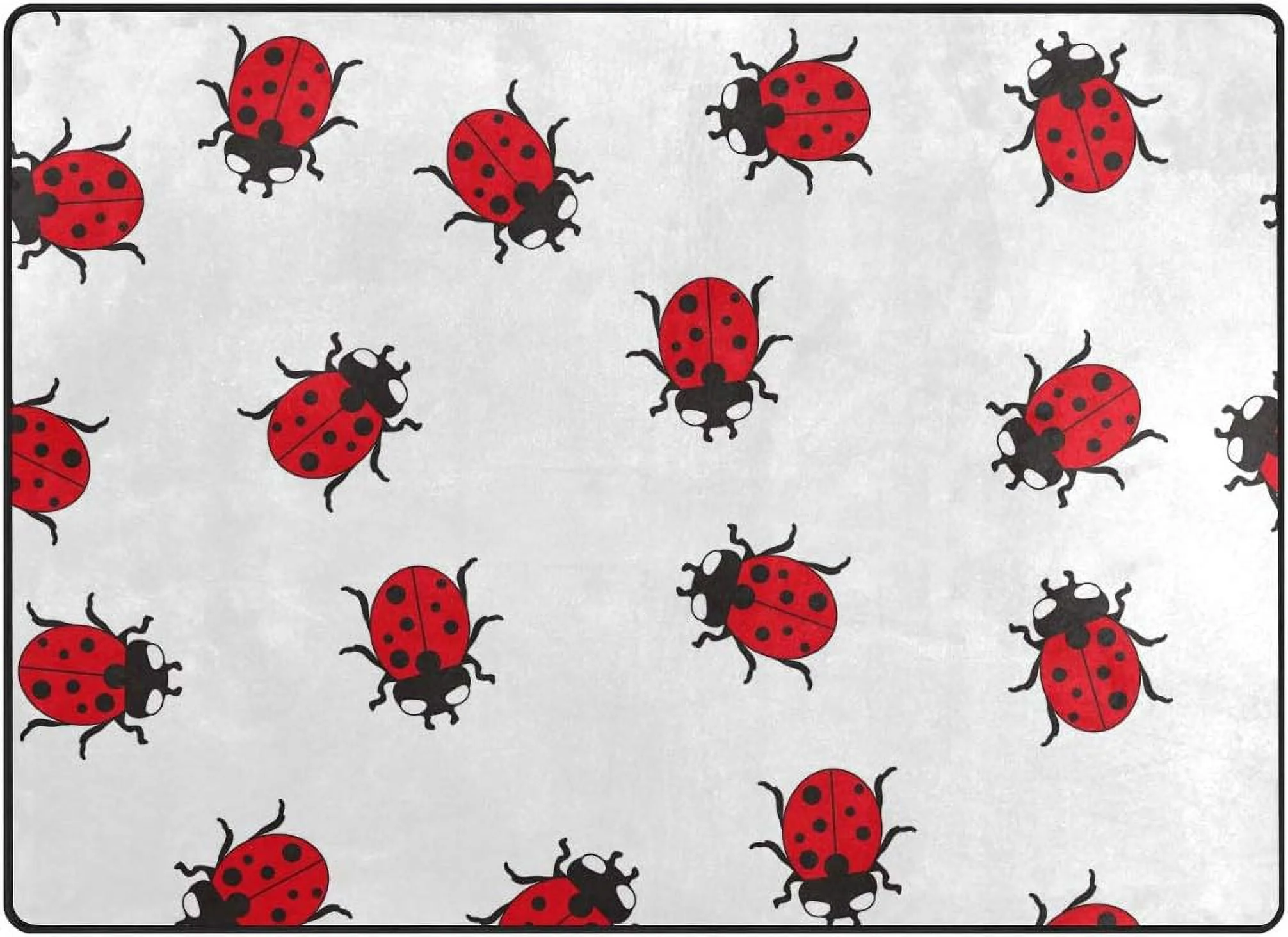 FREEAM Cute Red Ladybugs Animal Area Rug 5x7 Soft Large Area Rugs Indoor Modern Floor Carpet No-Shedding Non-Slip Mat for Living Room Entryway Bedroom Kids Room