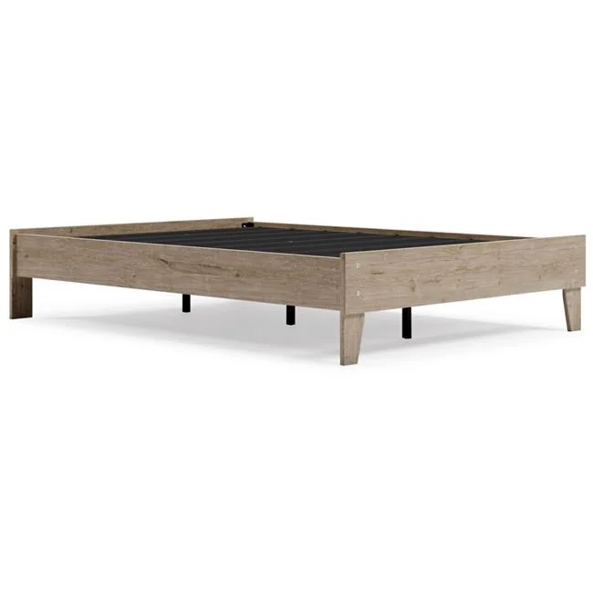 15.31 in. Sof Low Profile Footboard Muted Platform Bed, Brown - Full Size