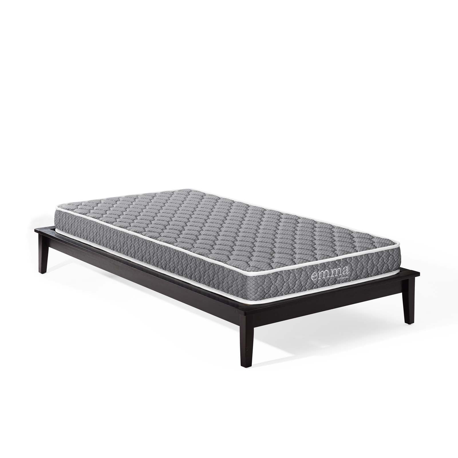 6inch Mattress, Narrow Twin Size, Gray, Modern Contemporary Urban Design, Bedroom