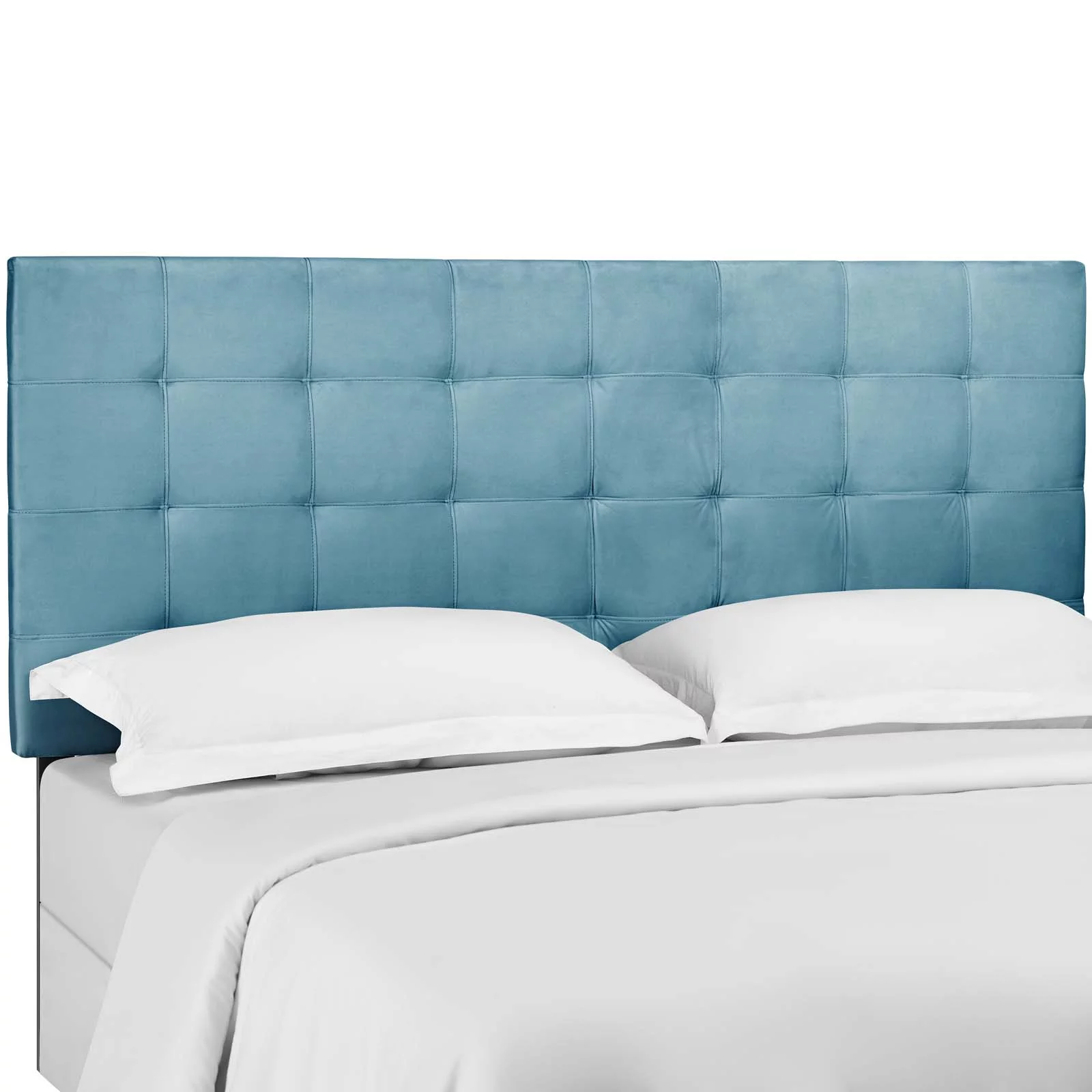 Modway Paisley Tufted Full / Queen Upholstered Performance Velvet Headboard in Sea Blue