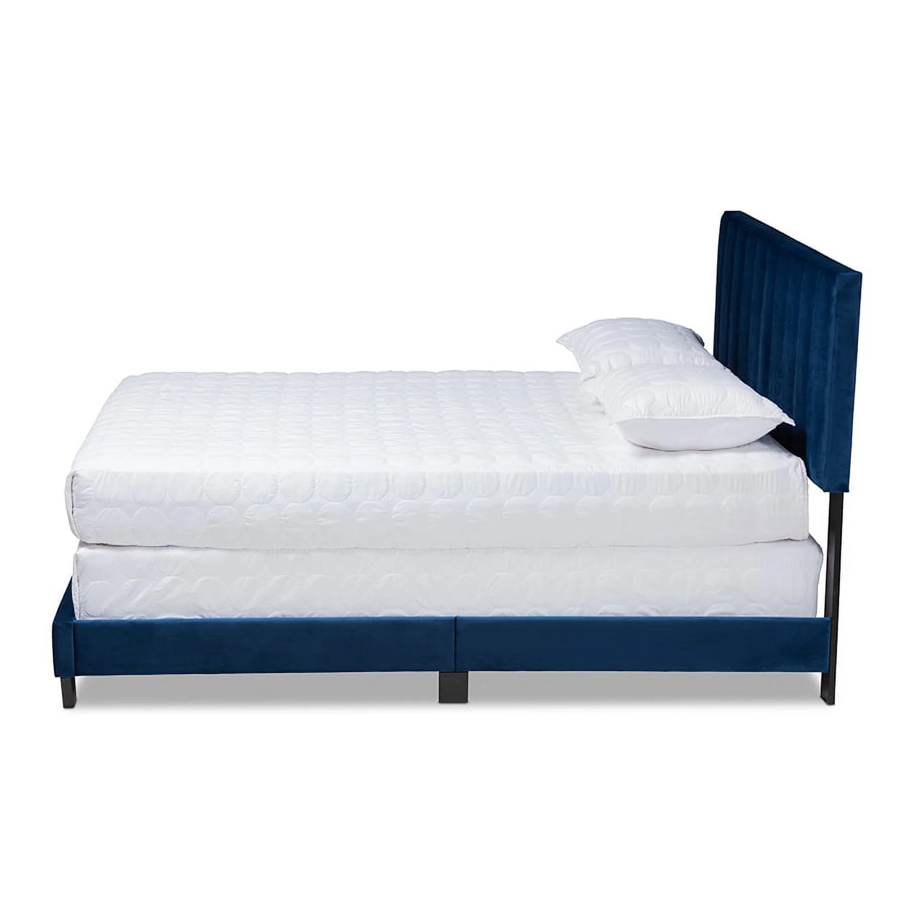Clare Glam Velvet Fabric Upholstered Full Size Panel Bed