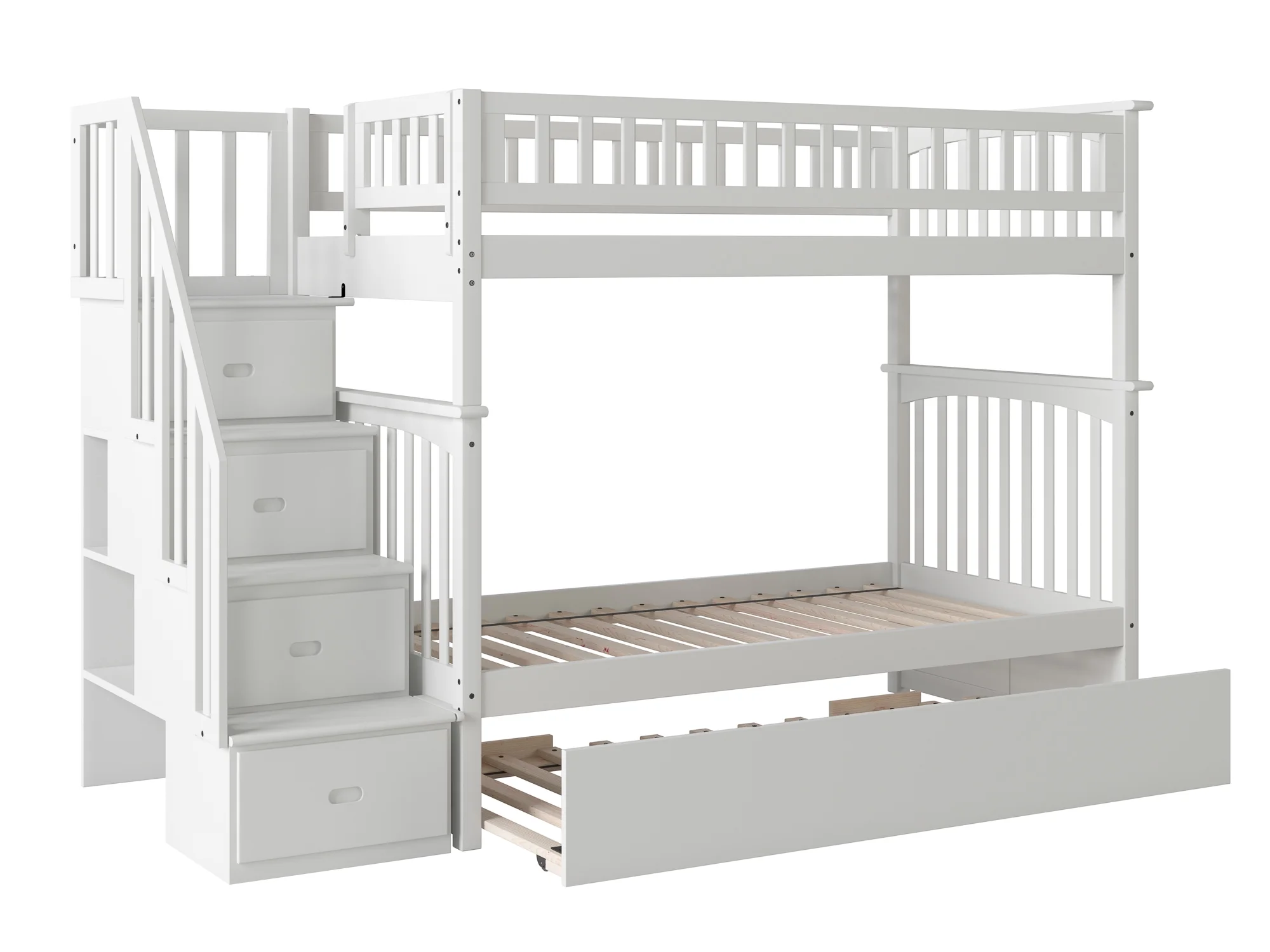 Columbia Staircase Bunk Bed Twin over Twin in Multiple Colors and Configurations
