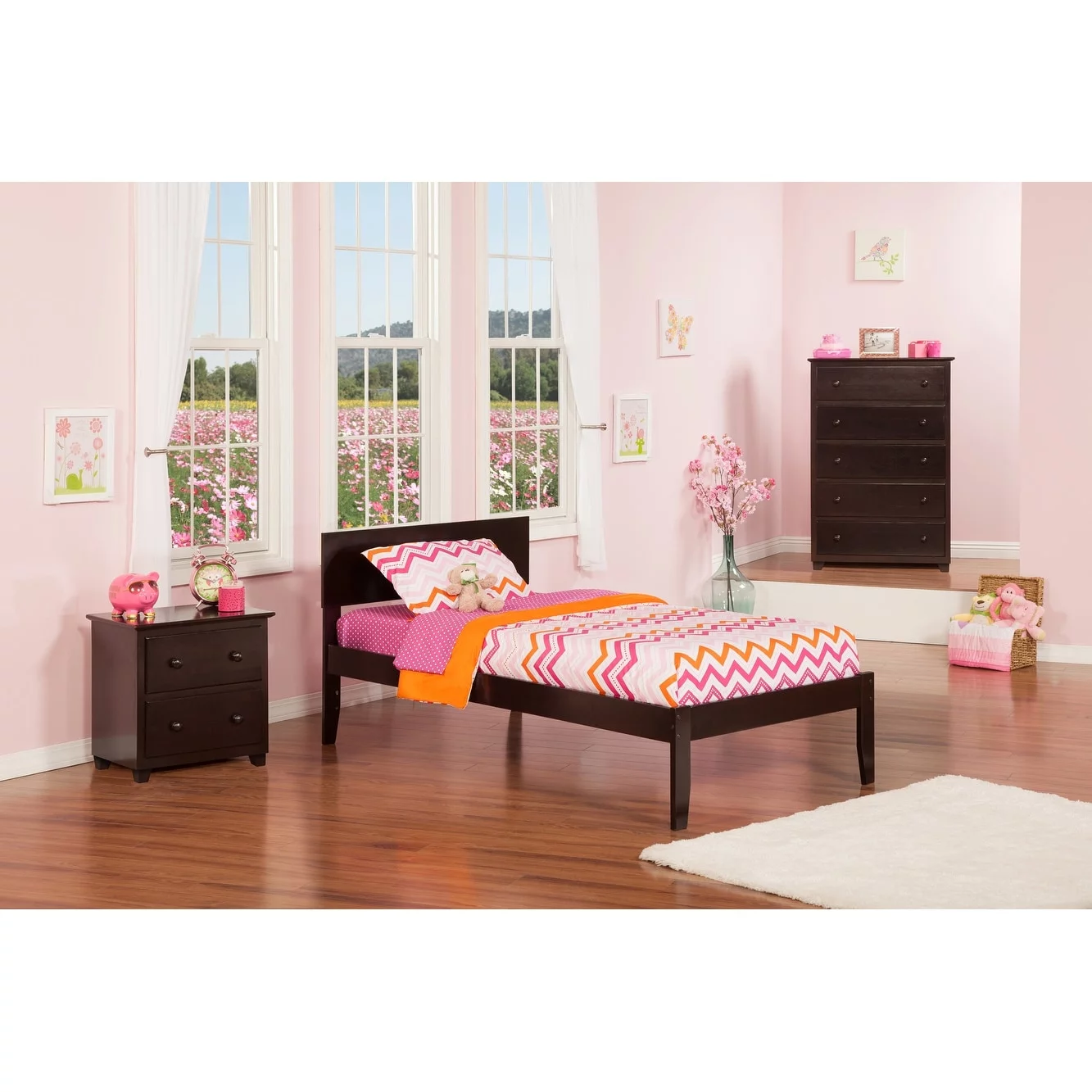 AFI Orlando Twin XL Platform Bed in Espresso