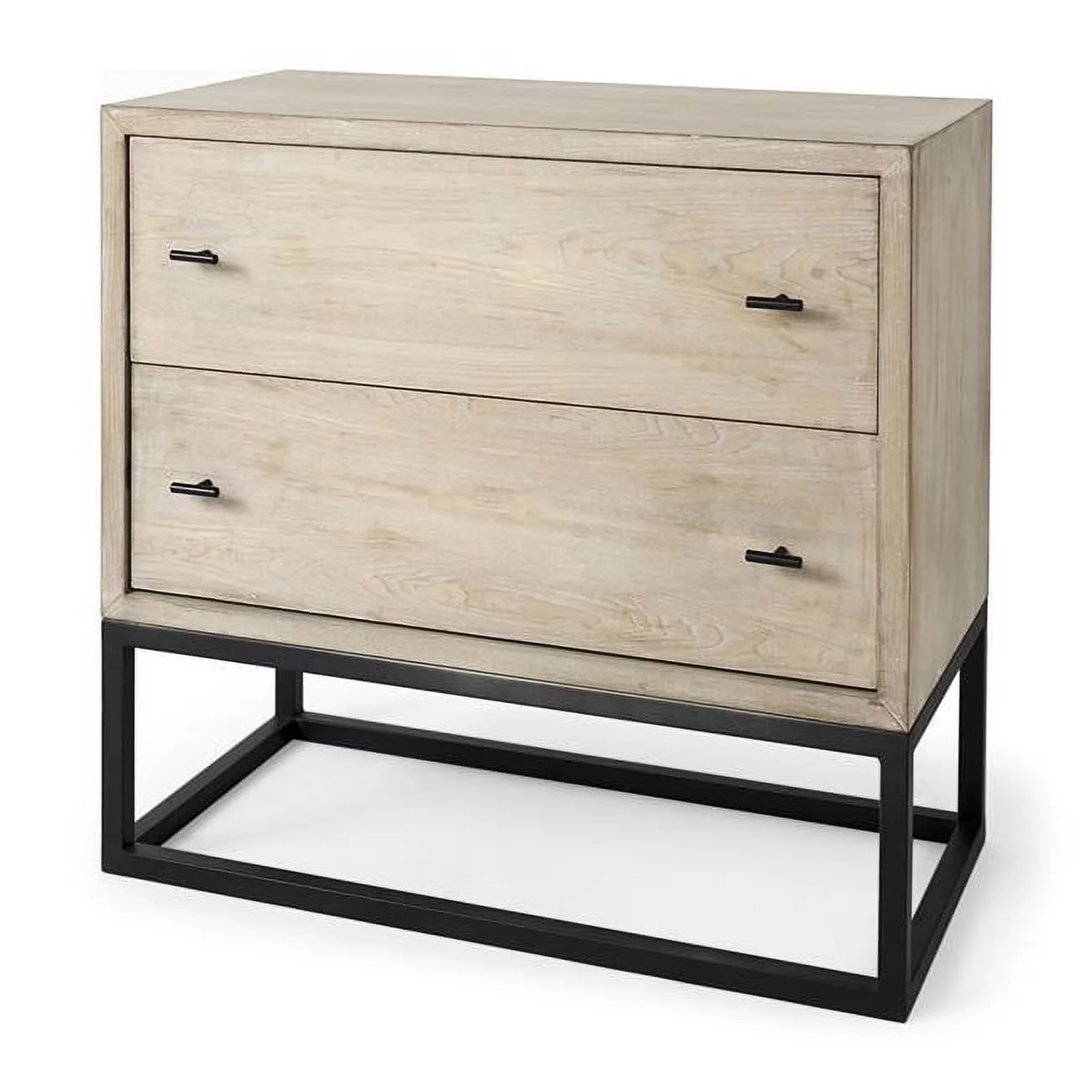 HomeRoots 391998 Rustic Modern Light Wash Two Drawer Chest, Light Brown
