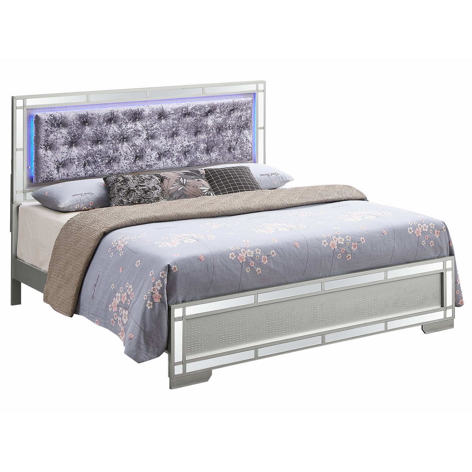 Madison Silver Champagne Full Panel Beds