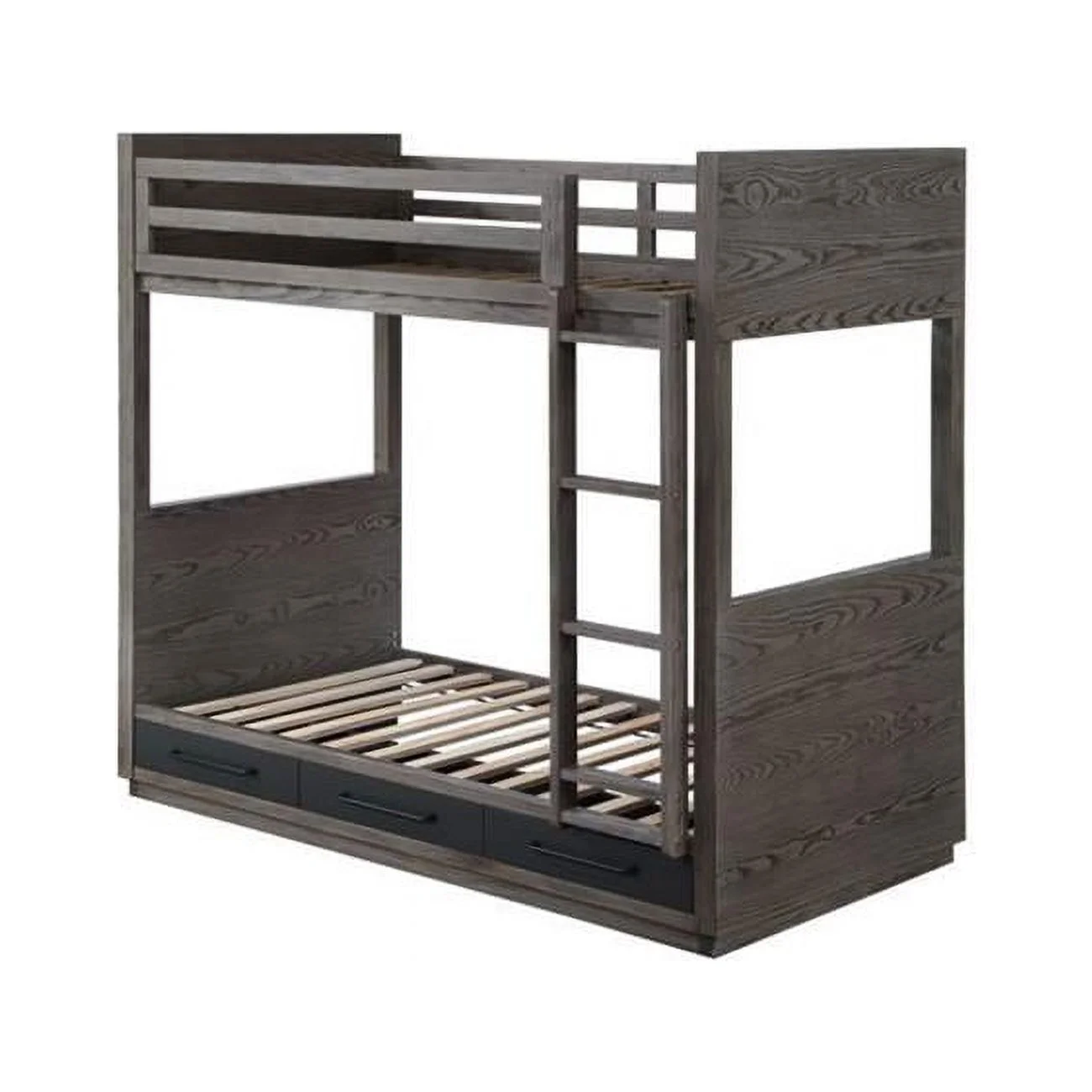 80 x 45.43 x 75 in. Estevon Bunk Bed, Gray Oak - Twin Size
