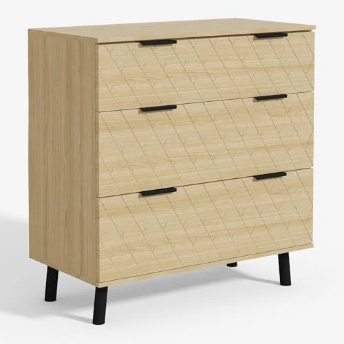 NLIBOOMLife 3 Drawer Dresser White Chest of Drawers Large Capacity Cabinet Closet Dressers with 3 Drawers Dressers Organizer for Closet Bedroom