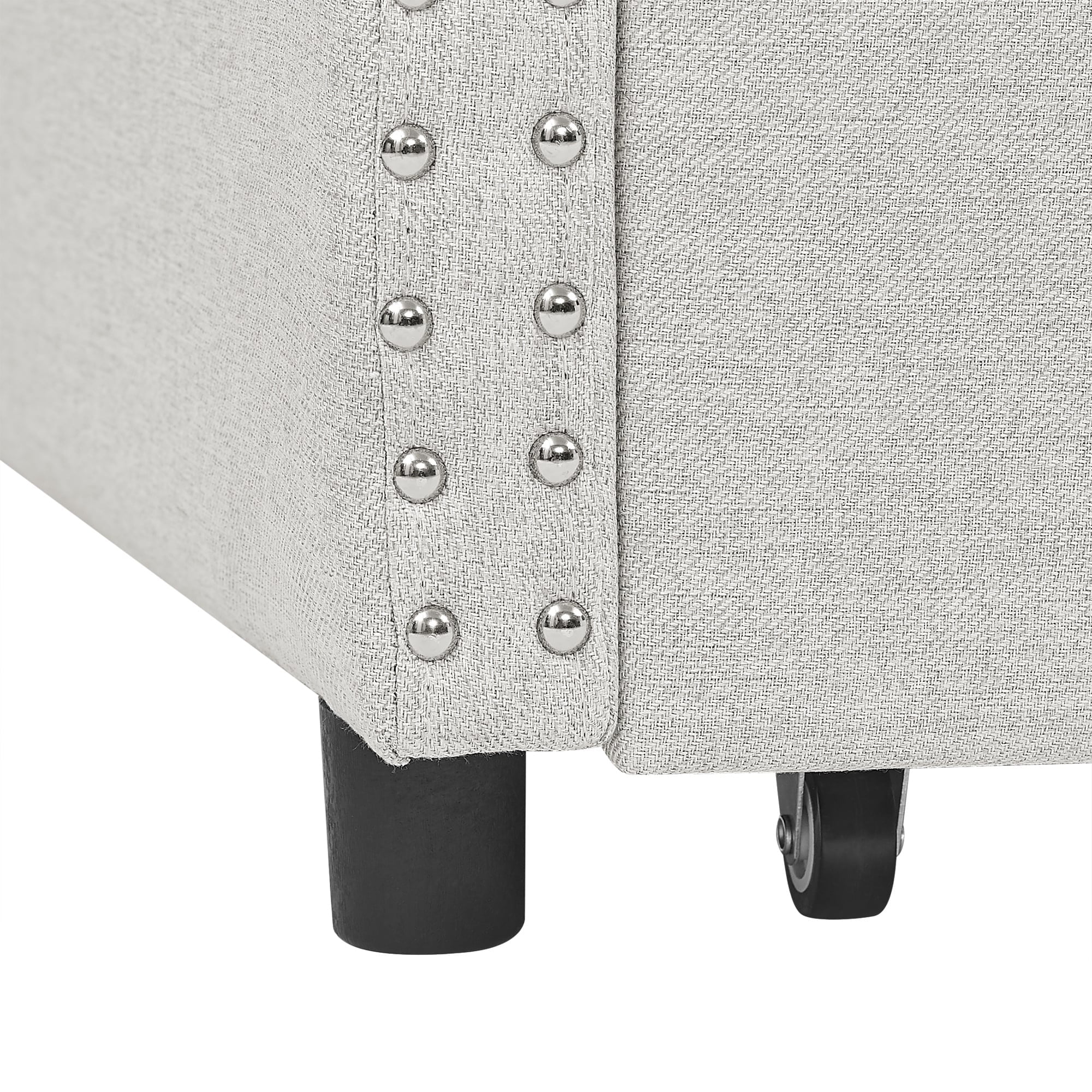 Twin Size Daybed with Drawers Upholstered Tufted Sofa Bed Beige